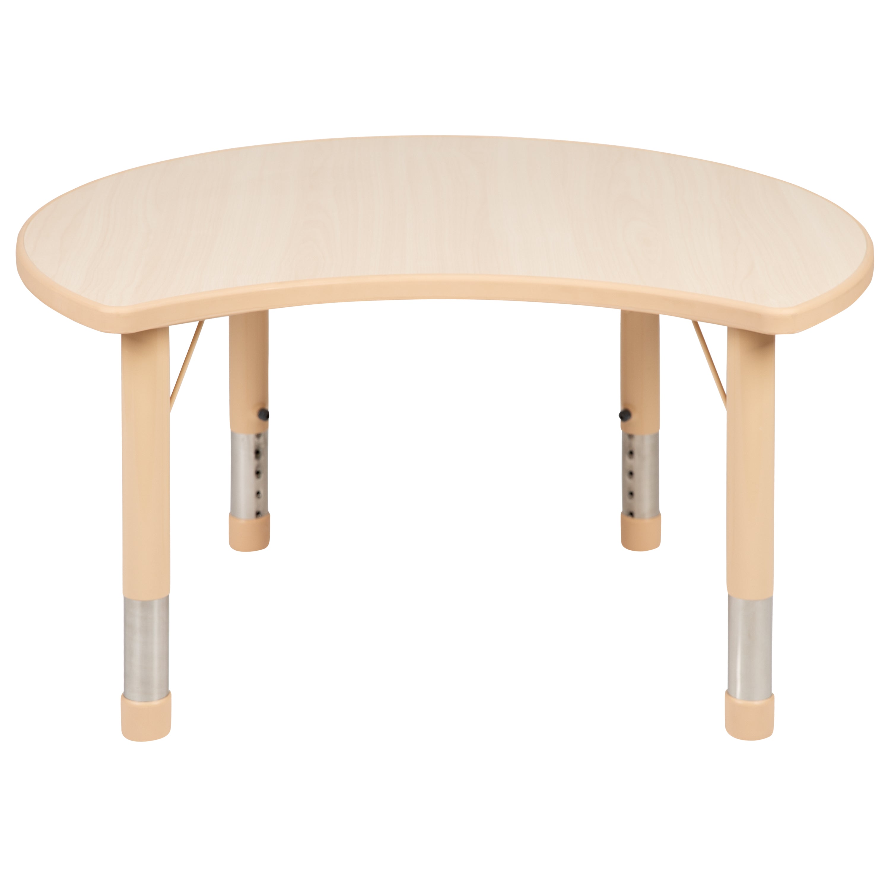 Wren 25.125"W x 35.5"L Crescent Natural Plastic Height Adjustable Activity Table
