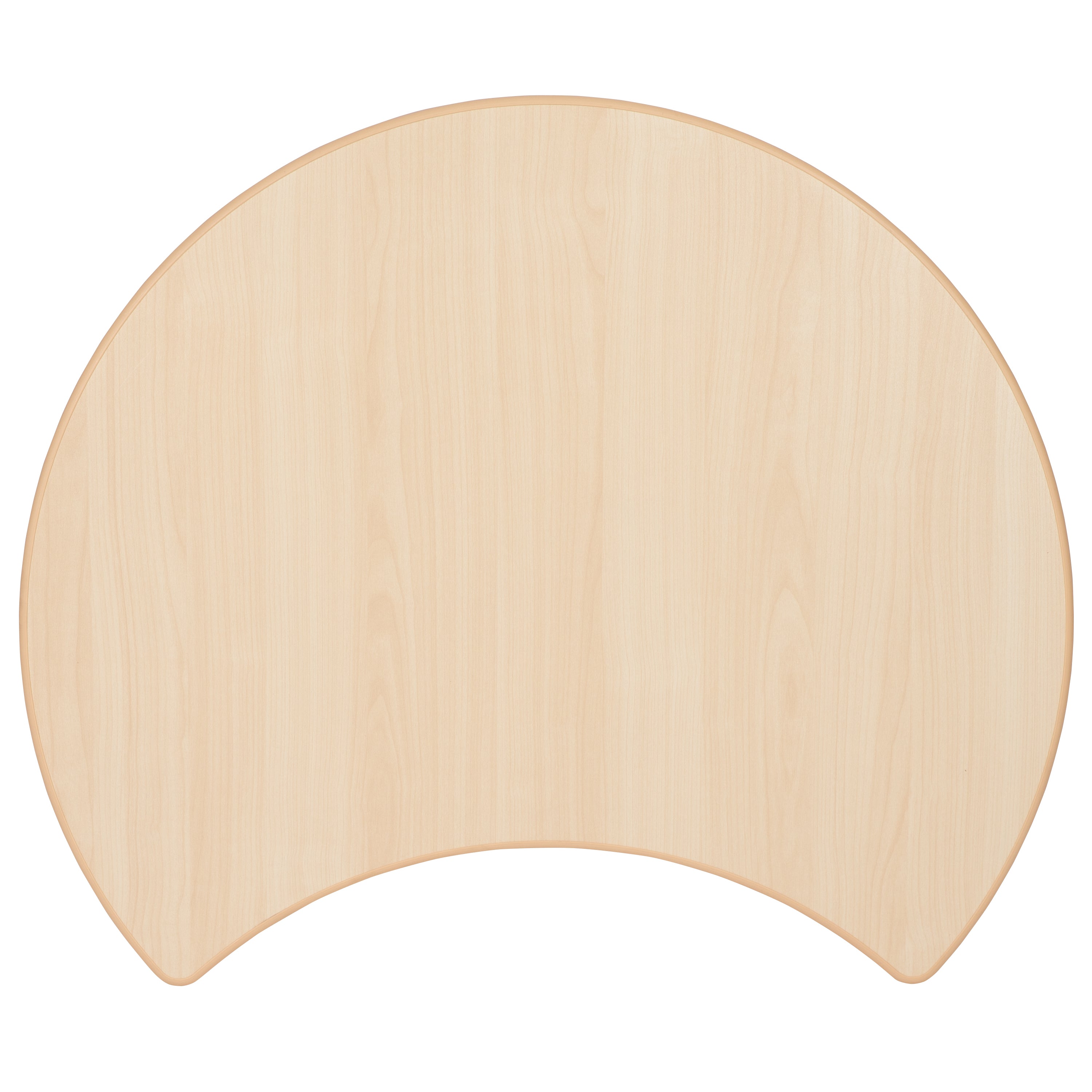 Wren 25.125"W x 35.5"L Crescent Natural Plastic Height Adjustable Activity Table