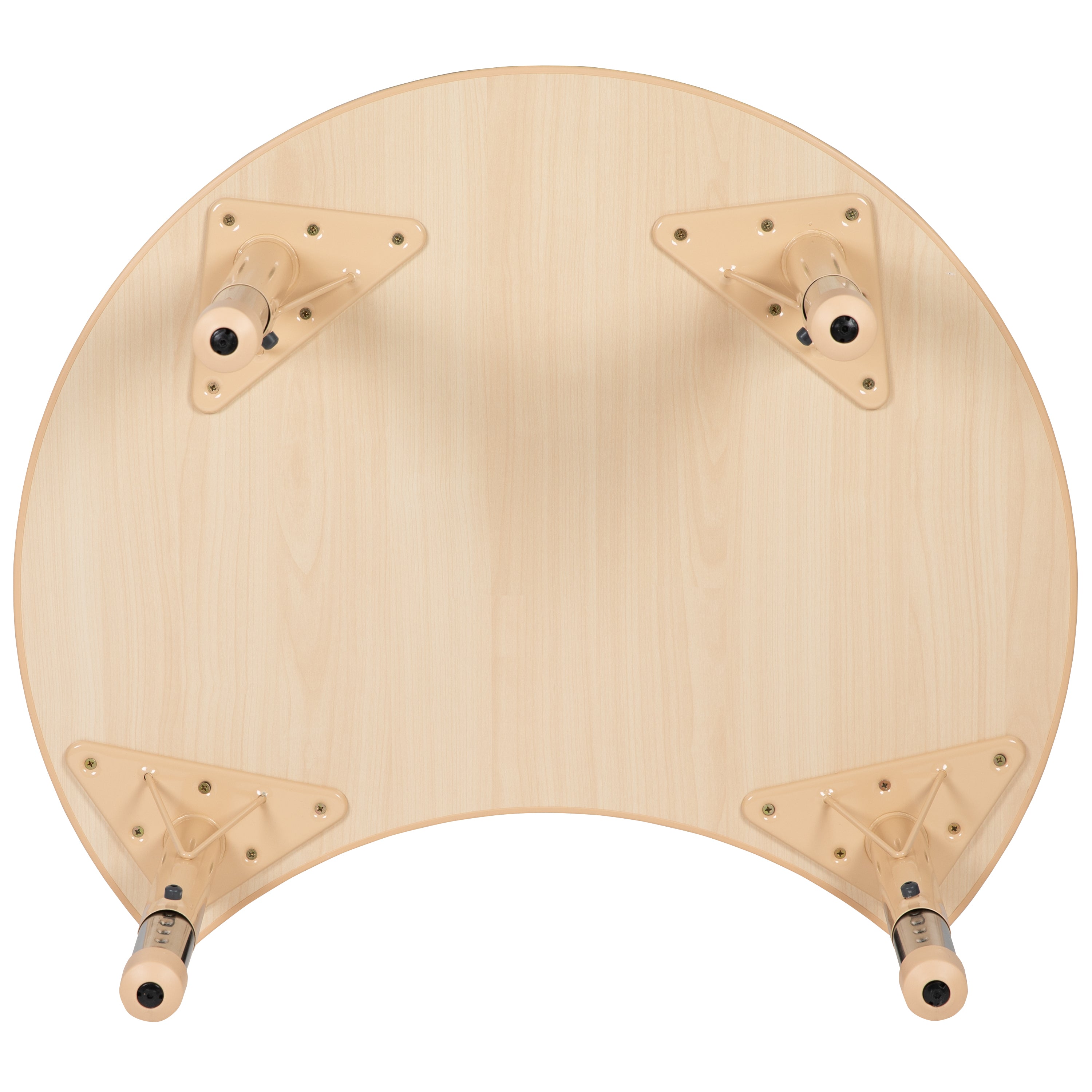 Wren 25.125"W x 35.5"L Crescent Natural Plastic Height Adjustable Activity Table