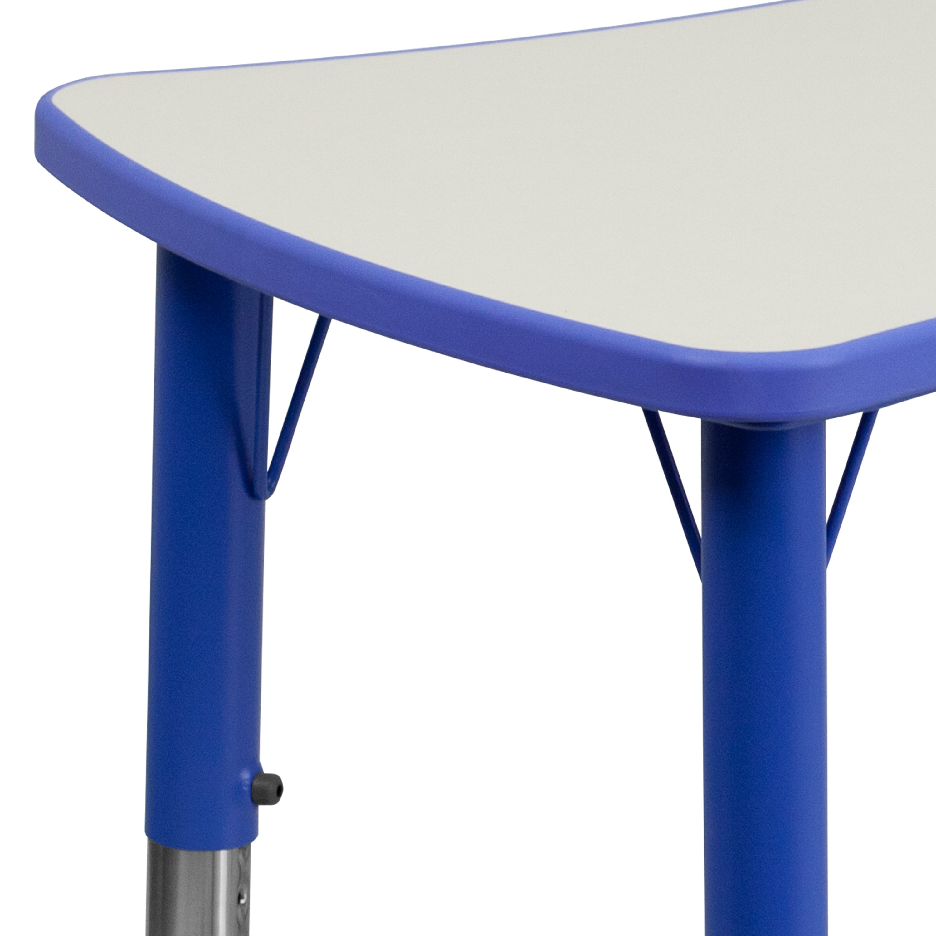 Wren 21.875''W x 26.625''L Rectangular Blue Plastic Height Adjustable Activity Table with Grey Top