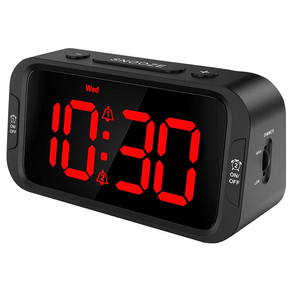 Riptunes Riptunes 1.4-inch Red Digit Alarm Clock with Dual Alarm Settings (WAS142K) - Black