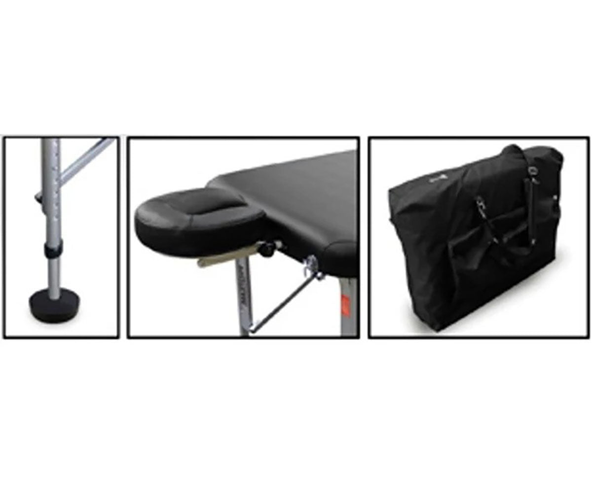 Portable Treatment/Sideline Table 73" x 28" x 24", Black, 600 lb Capacity