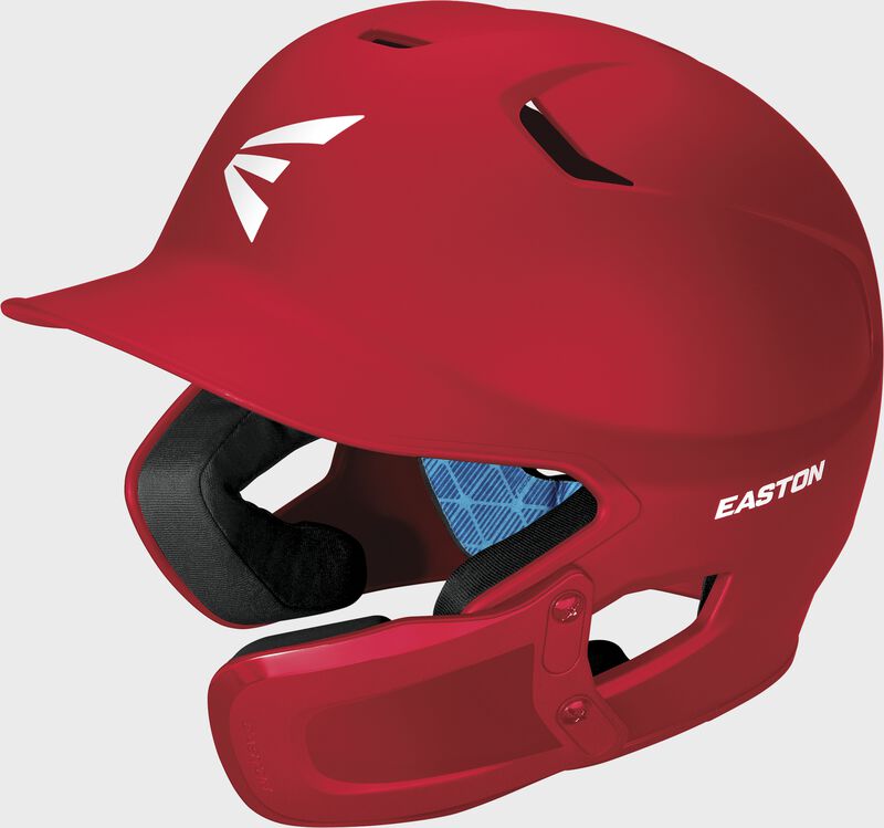 Easton Z5 2.0 Senior Matte Batting Helmet With Universal Jaw Guard - Red