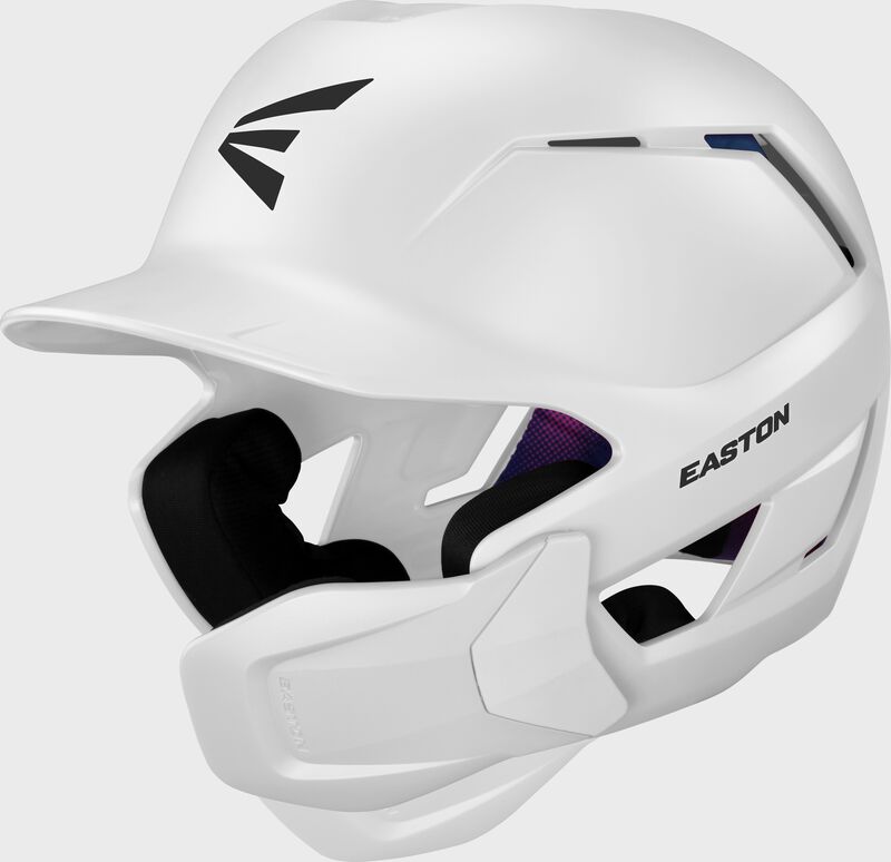 Easton Z50 With Multi-Adjust Jaw Guard Small/Medium Matte Batting Helmet - White