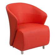 Pasithea Red LeatherSoft Curved Barrel Back Lounge Chair