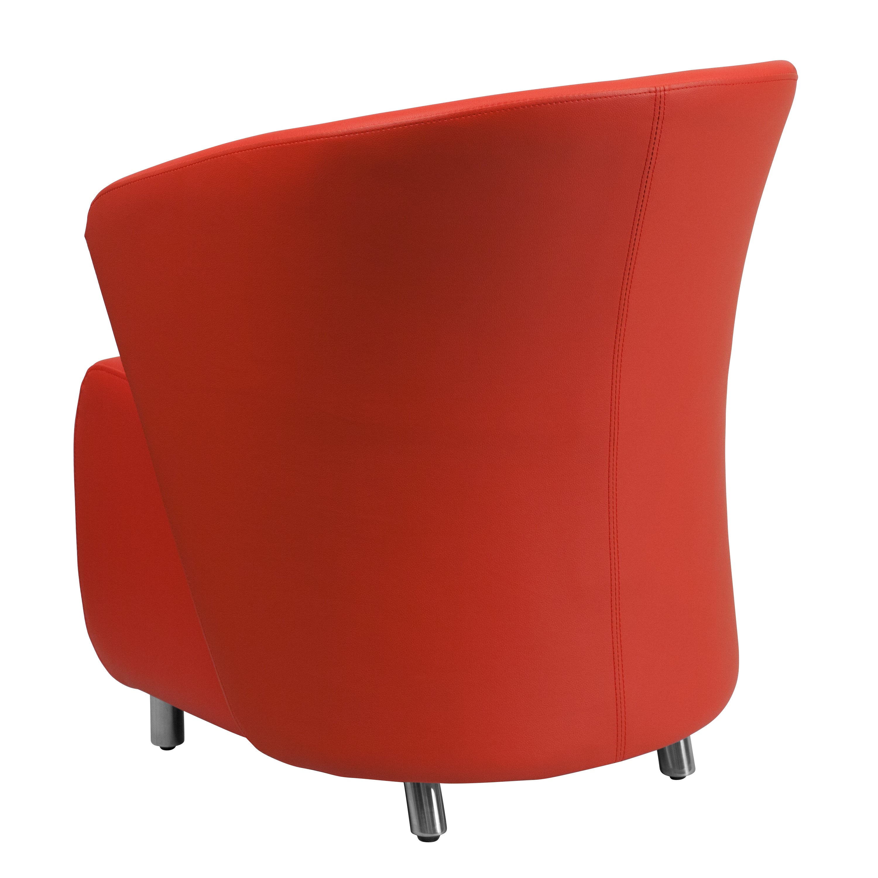 Pasithea Red LeatherSoft Curved Barrel Back Lounge Chair