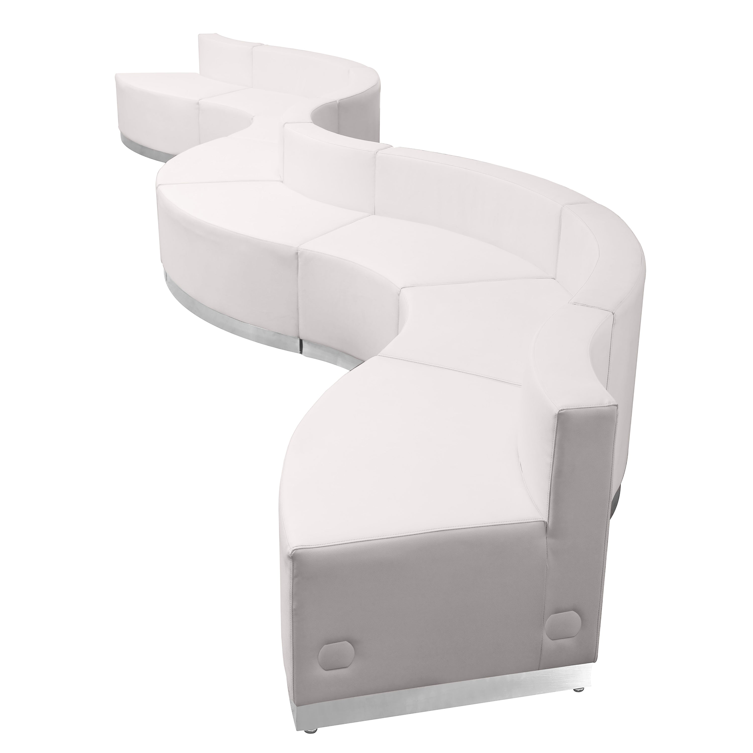 HERCULES Alon Series Melrose White LeatherSoft Reception Configuration, 8 Pieces