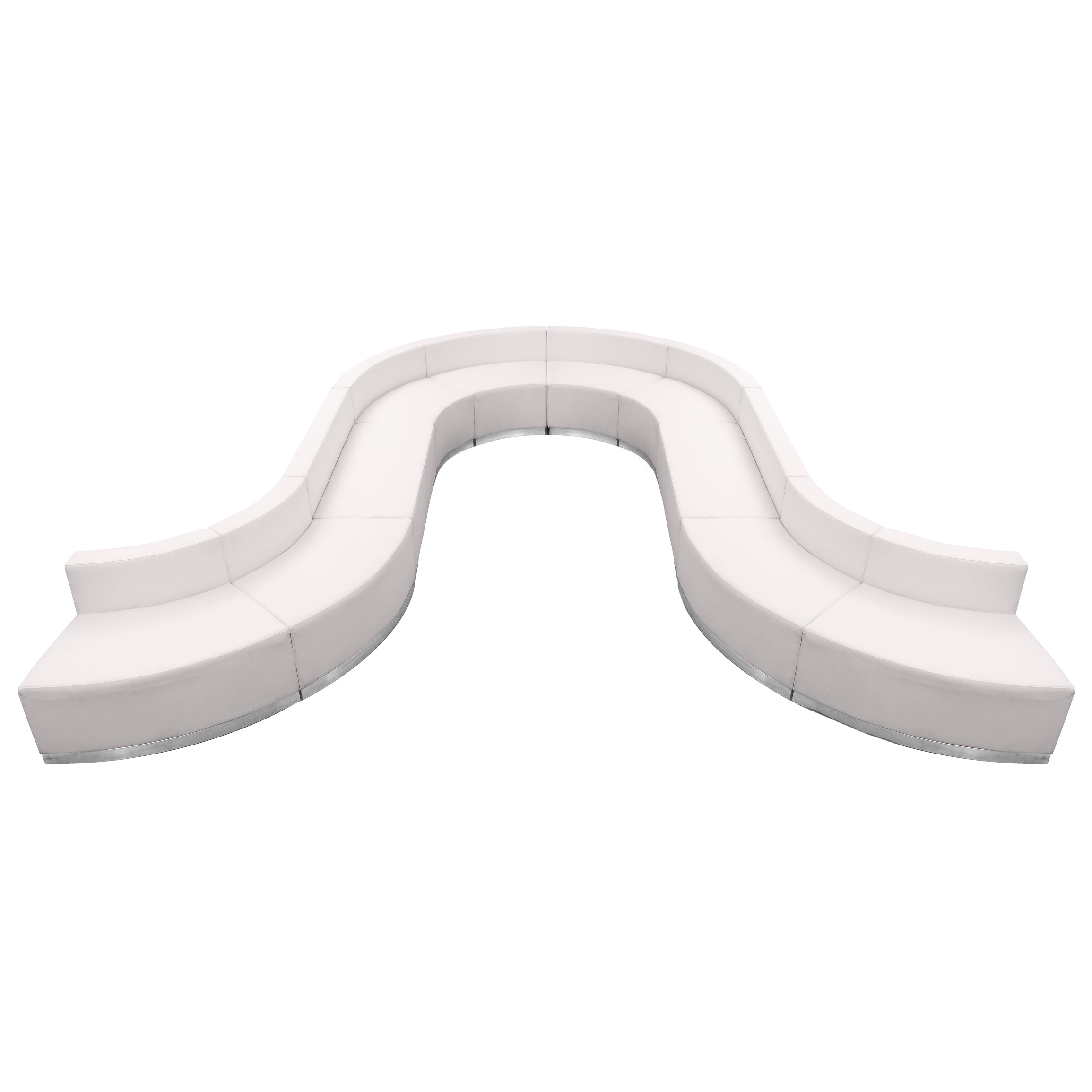 HERCULES Alon Series Melrose White LeatherSoft Reception Configuration, 10 Pieces