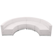 HERCULES Alon Series Melrose White LeatherSoft Reception Configuration, 4 Pieces