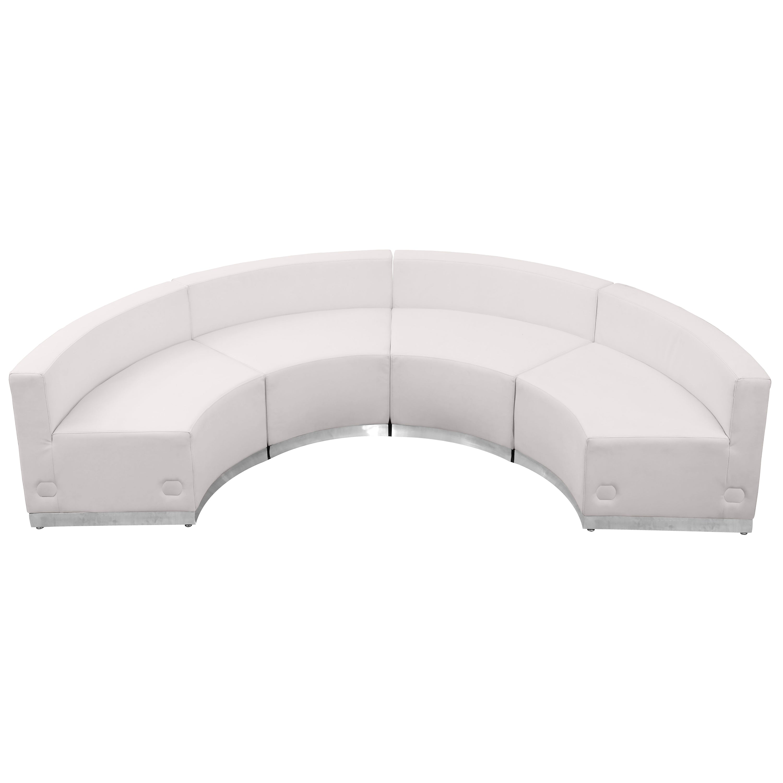 HERCULES Alon Series Melrose White LeatherSoft Reception Configuration, 4 Pieces