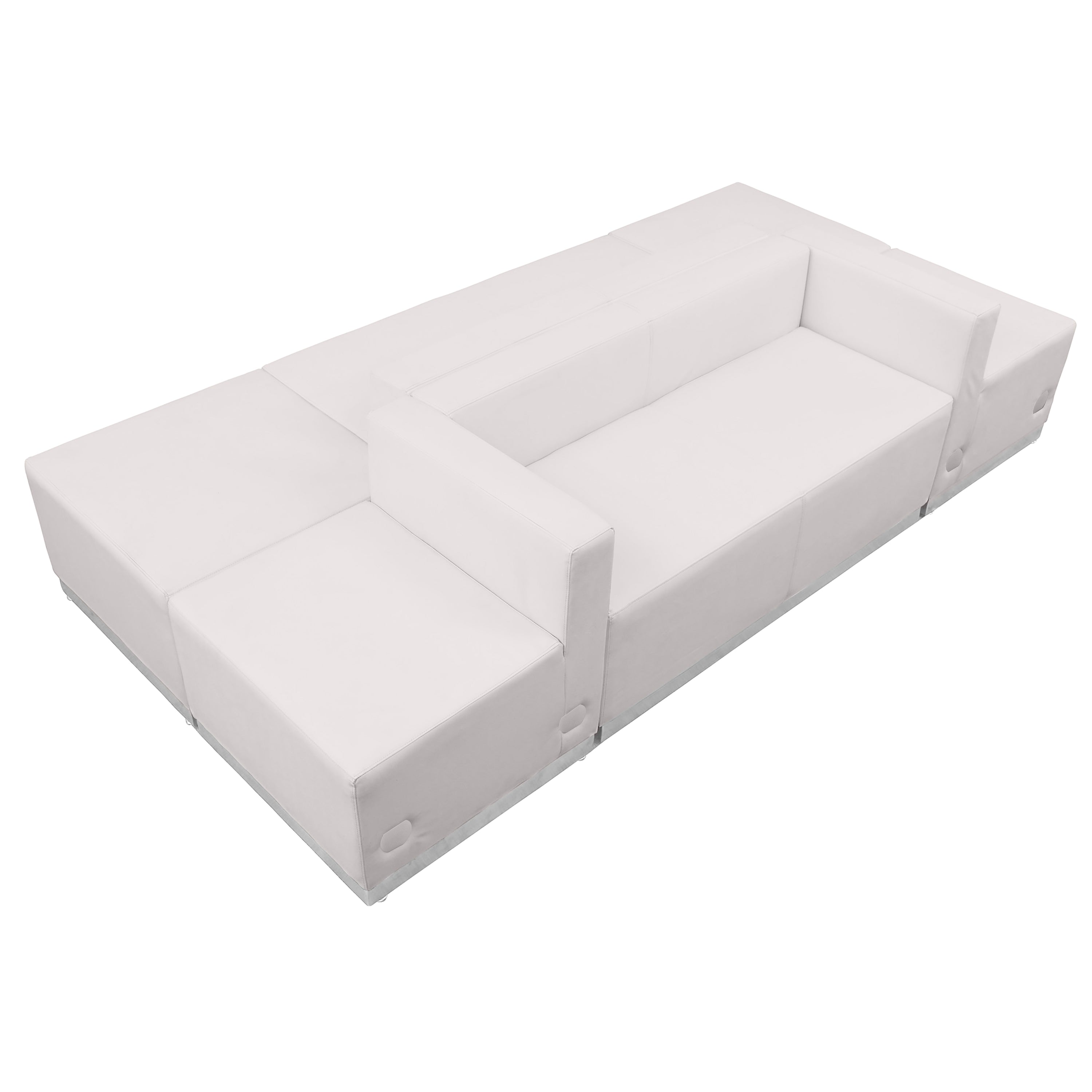 HERCULES Alon Series Melrose White LeatherSoft Reception Configuration, 6 Pieces