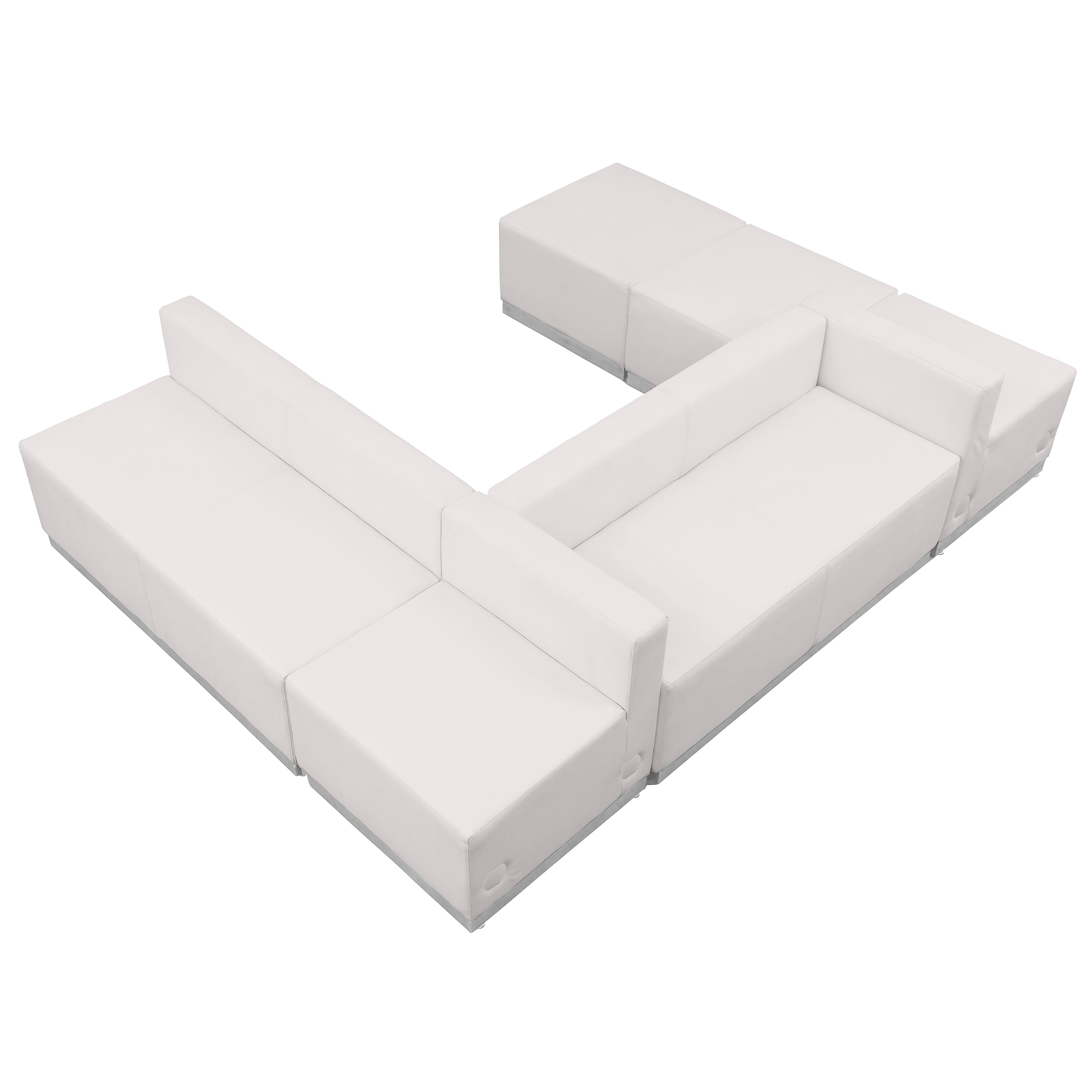 HERCULES Alon Series Melrose White LeatherSoft Reception Configuration, 6 Pieces