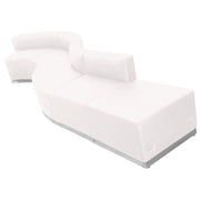 HERCULES Alon Series Melrose White LeatherSoft Reception Configuration, 5 Pieces
