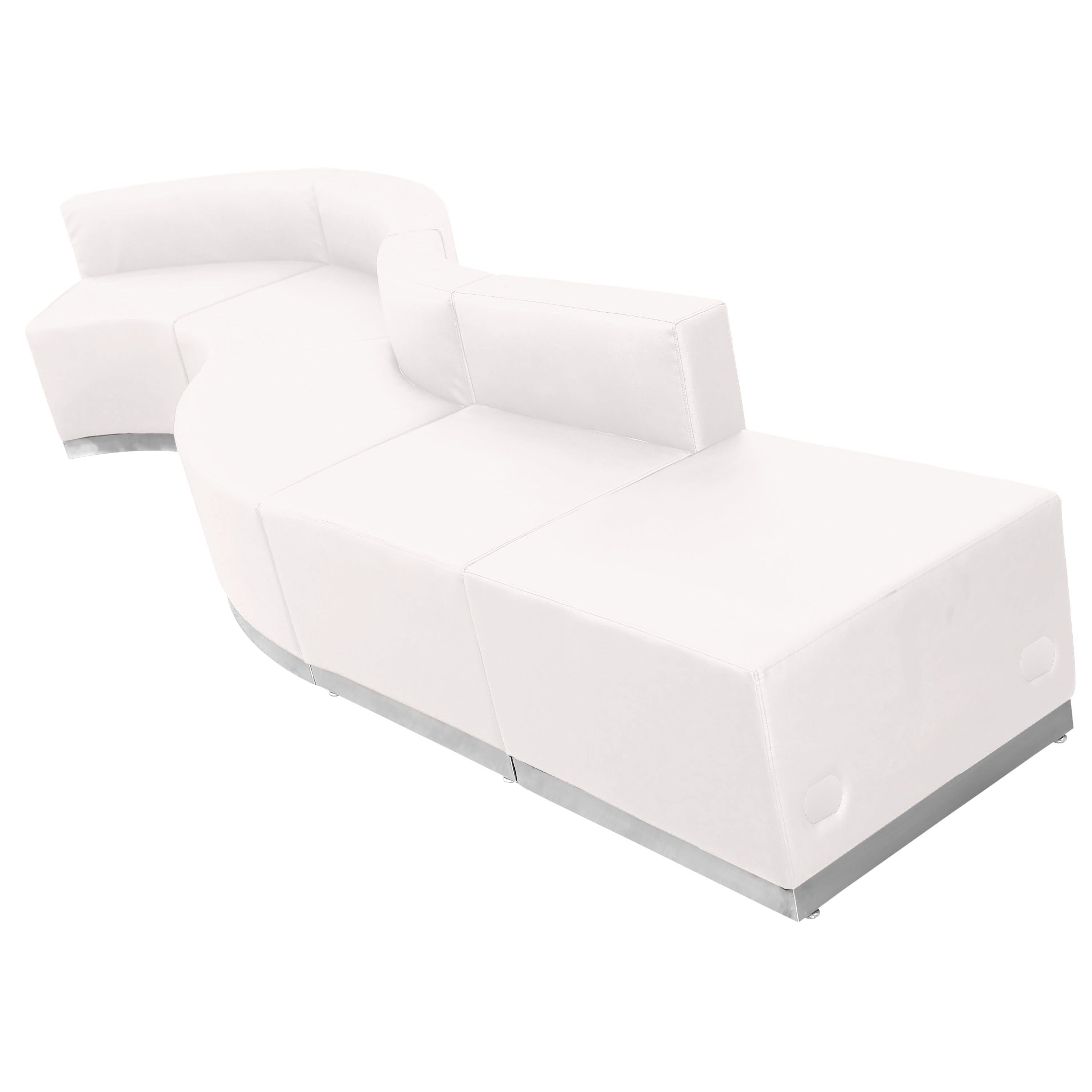 HERCULES Alon Series Melrose White LeatherSoft Reception Configuration, 5 Pieces