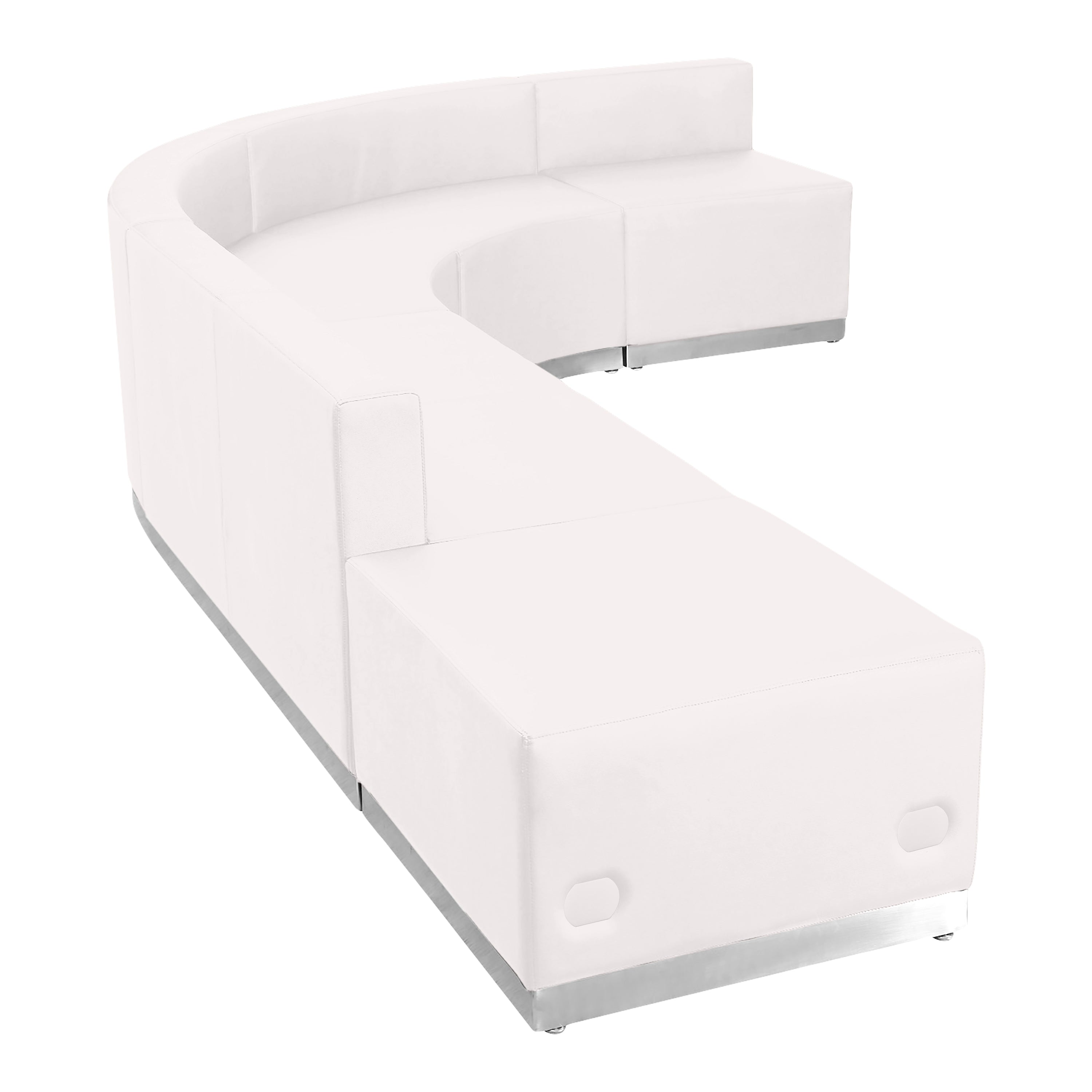 HERCULES Alon Series Melrose White LeatherSoft Reception Configuration, 5 Pieces