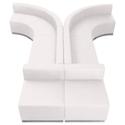 HERCULES Alon Series Melrose White LeatherSoft Reception Configuration, 8 Pieces