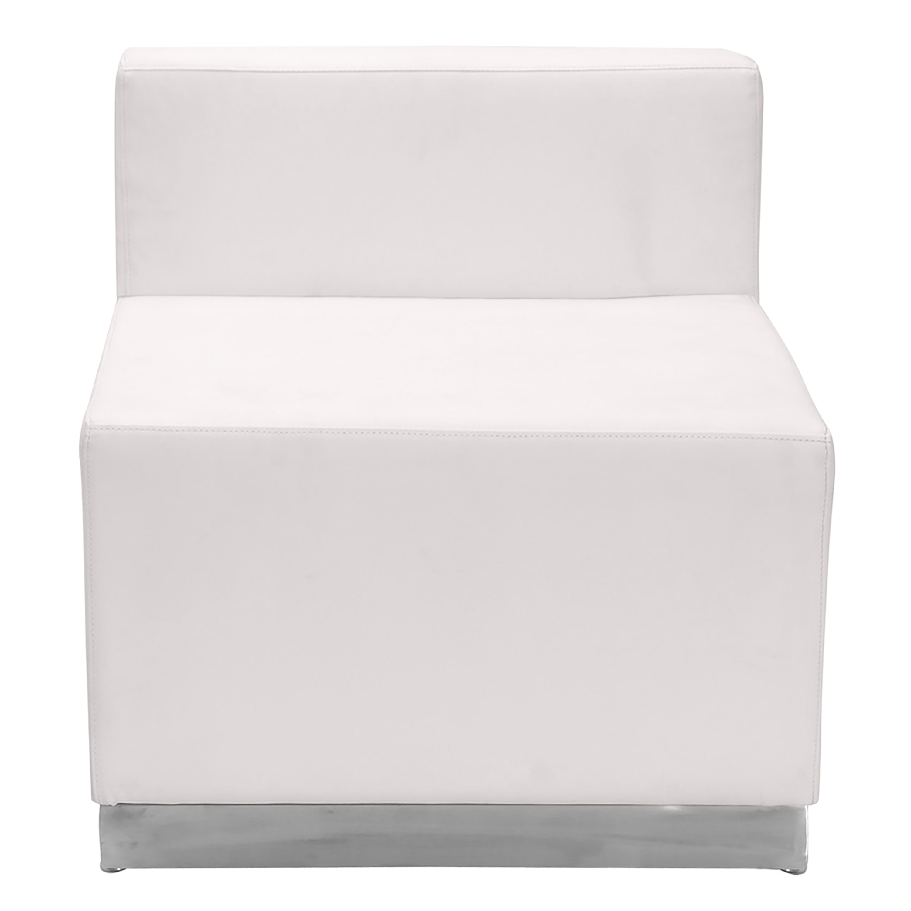 HERCULES Alon Series Melrose White LeatherSoft Reception Configuration, 8 Pieces