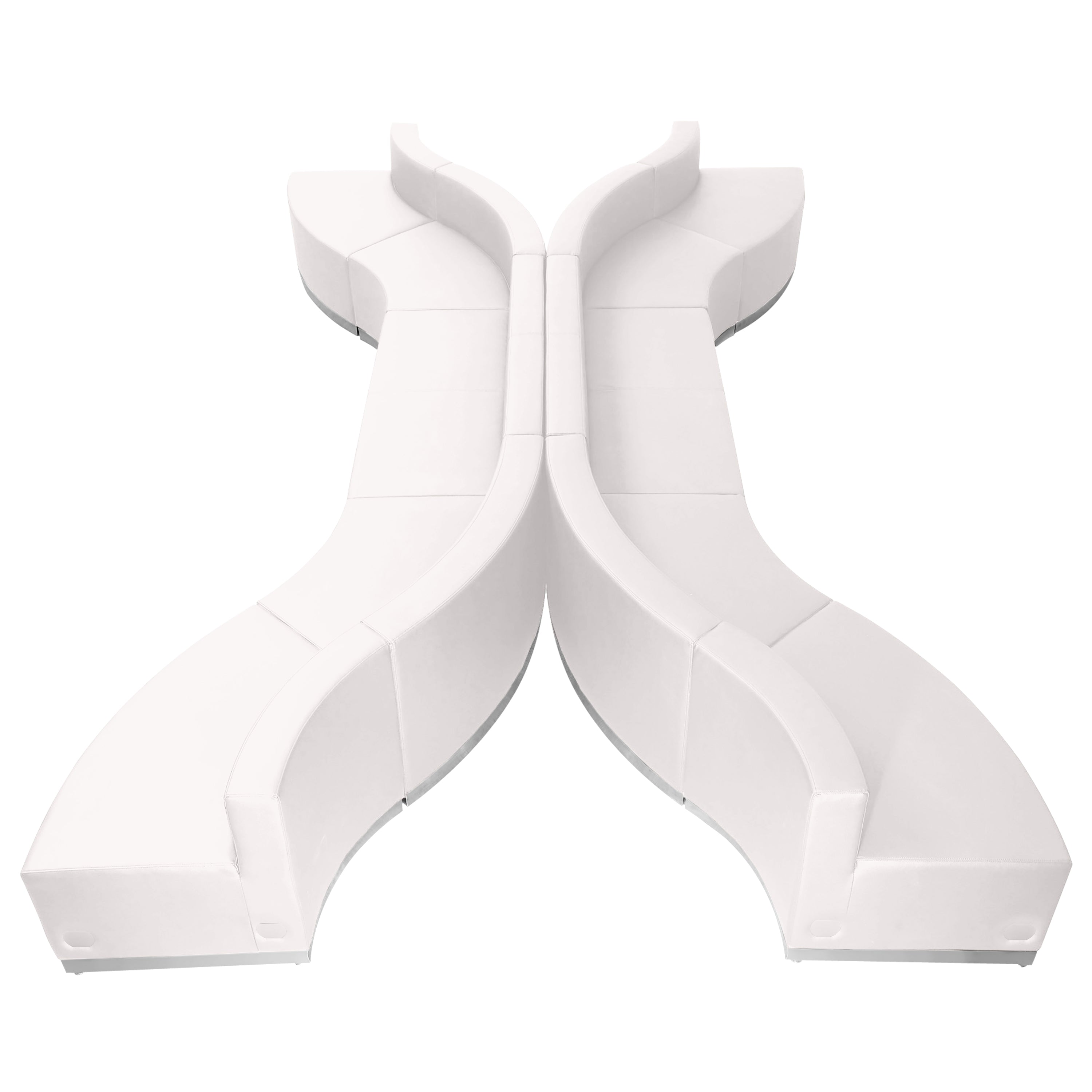 HERCULES Alon Series Melrose White LeatherSoft Reception Configuration, 10 Pieces