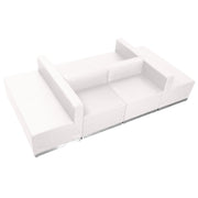 HERCULES Alon Series Melrose White LeatherSoft Reception Configuration, 6 Pieces