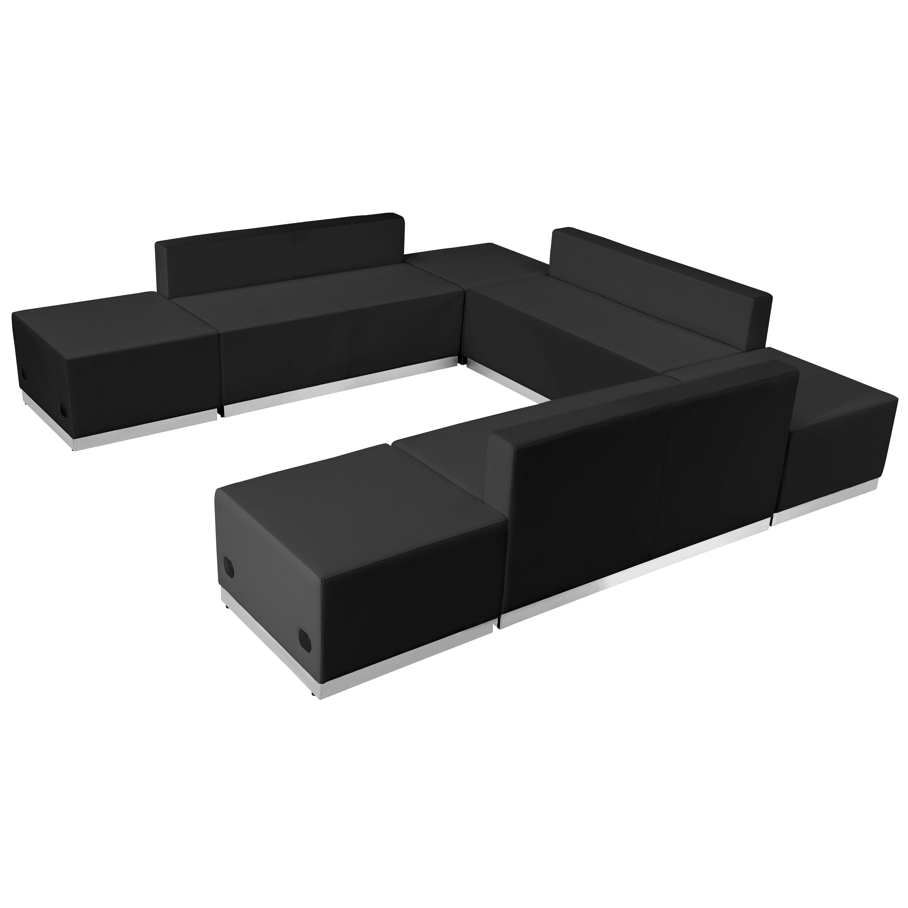 HERCULES Alon Series Black LeatherSoft Reception Configuration, 7 Pieces