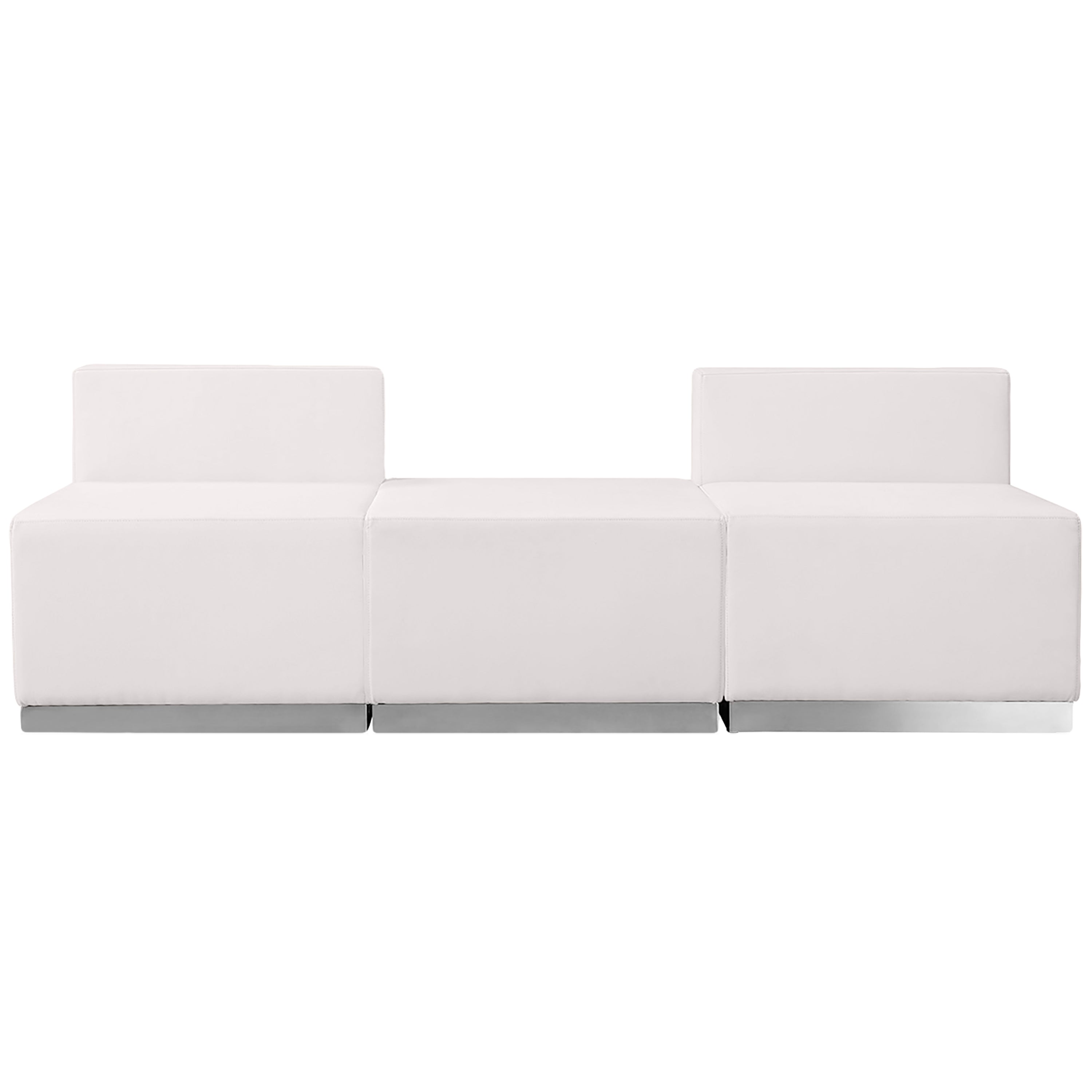 HERCULES Alon Series Melrose White LeatherSoft Reception Configuration, 3 Pieces
