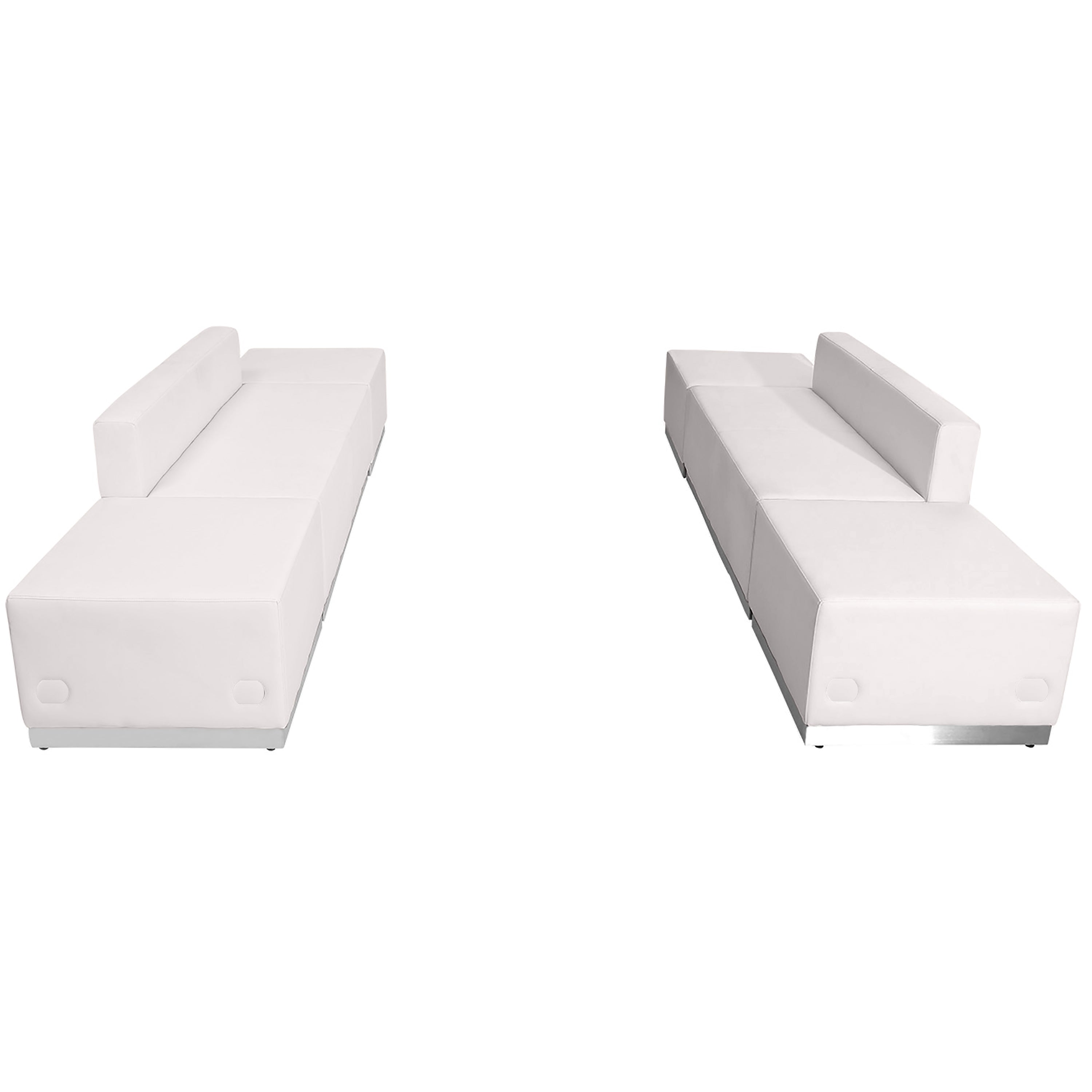 HERCULES Alon Series Melrose White LeatherSoft Reception Configuration, 6 Pieces