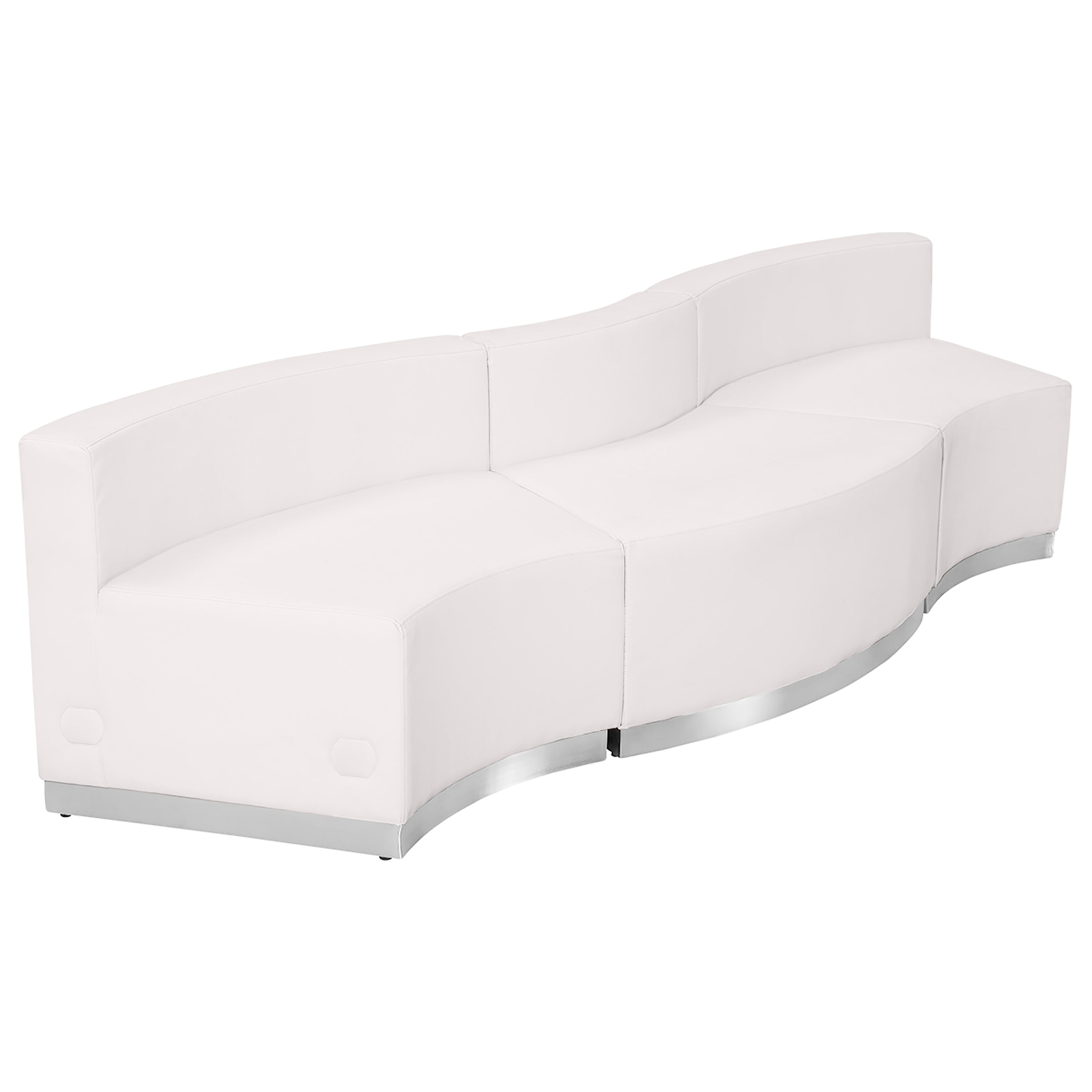 HERCULES Alon Series Melrose White LeatherSoft Reception Configuration, 3 Pieces