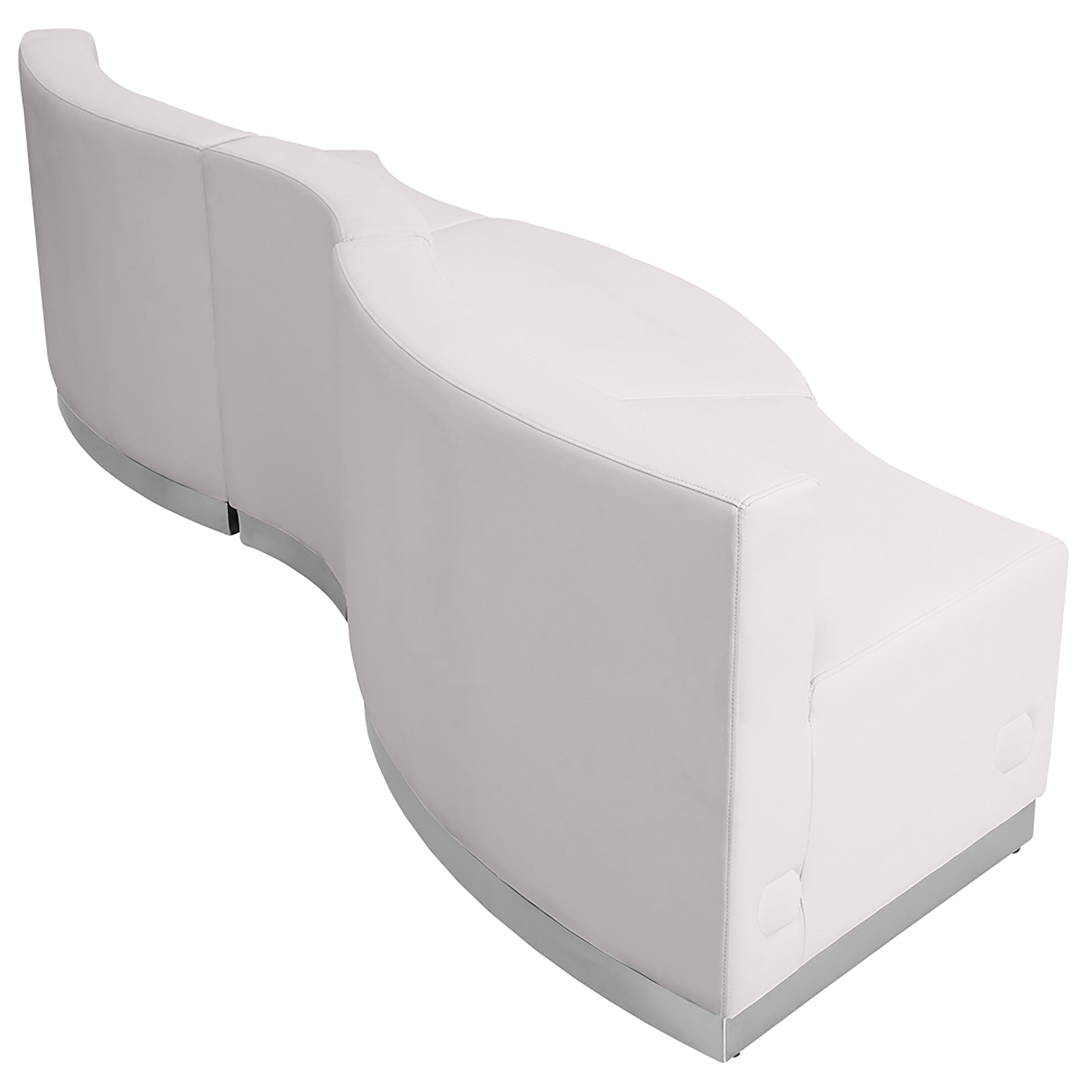 HERCULES Alon Series Melrose White LeatherSoft Reception Configuration, 3 Pieces