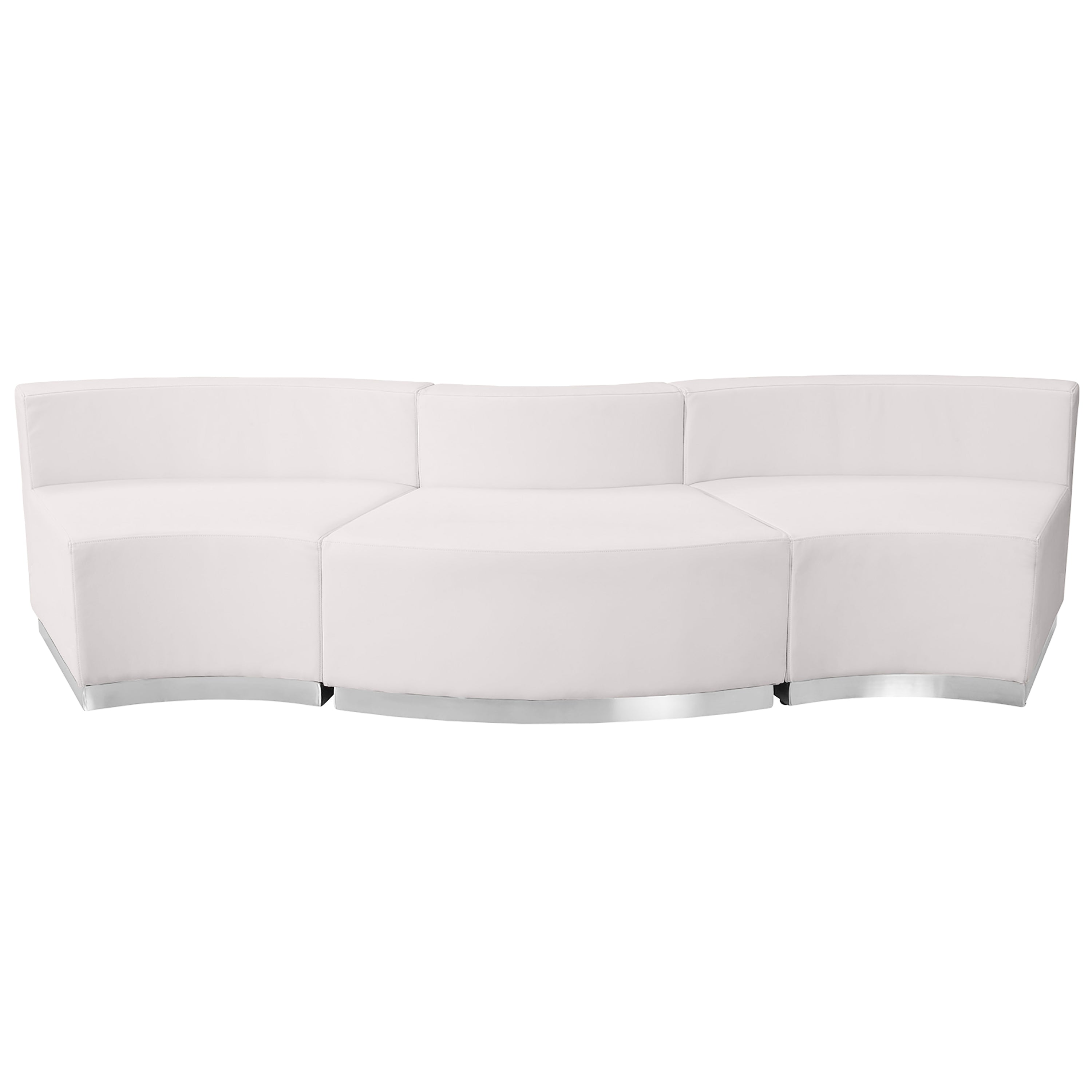HERCULES Alon Series Melrose White LeatherSoft Reception Configuration, 3 Pieces