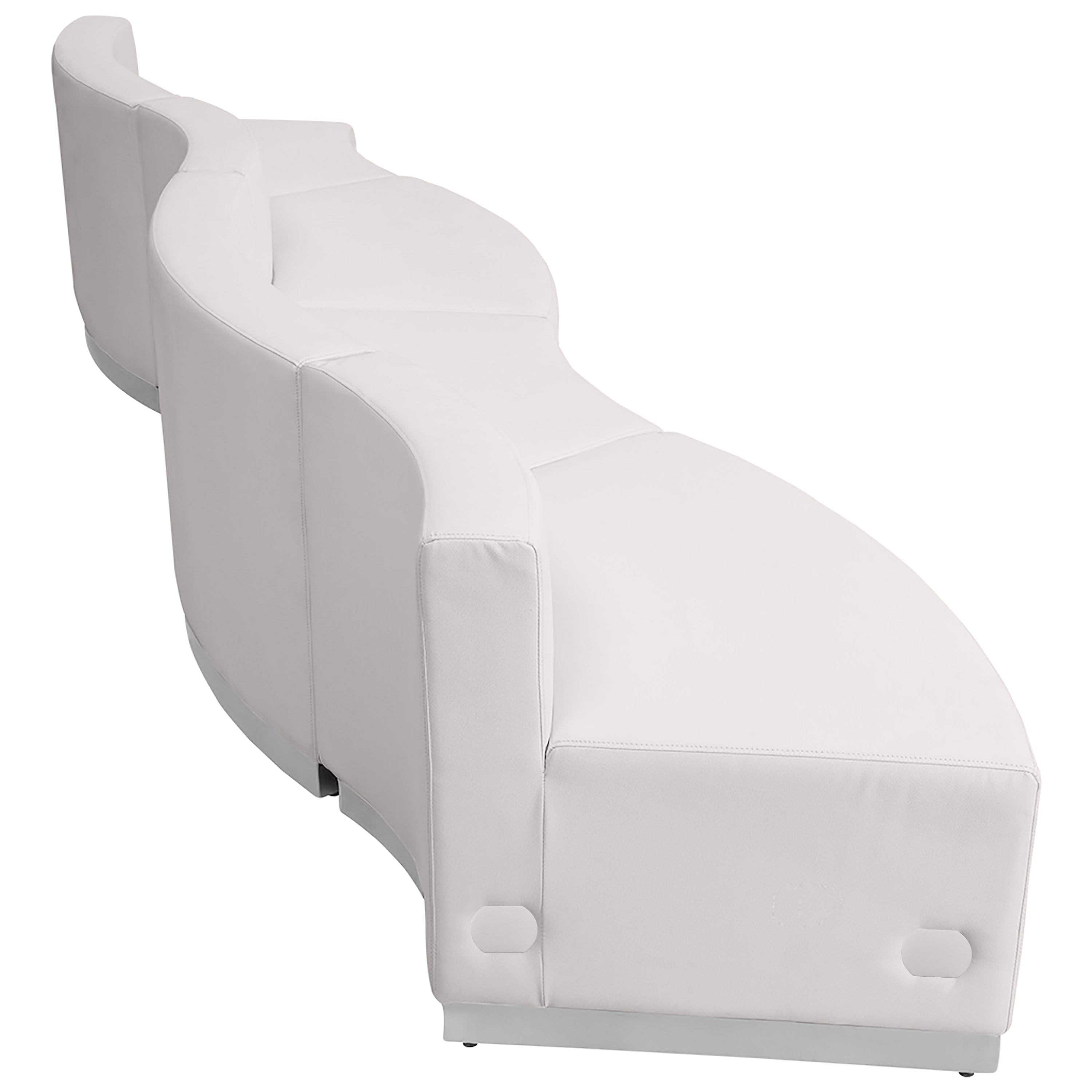 HERCULES Alon Series Melrose White LeatherSoft Reception Configuration, 4 Pieces