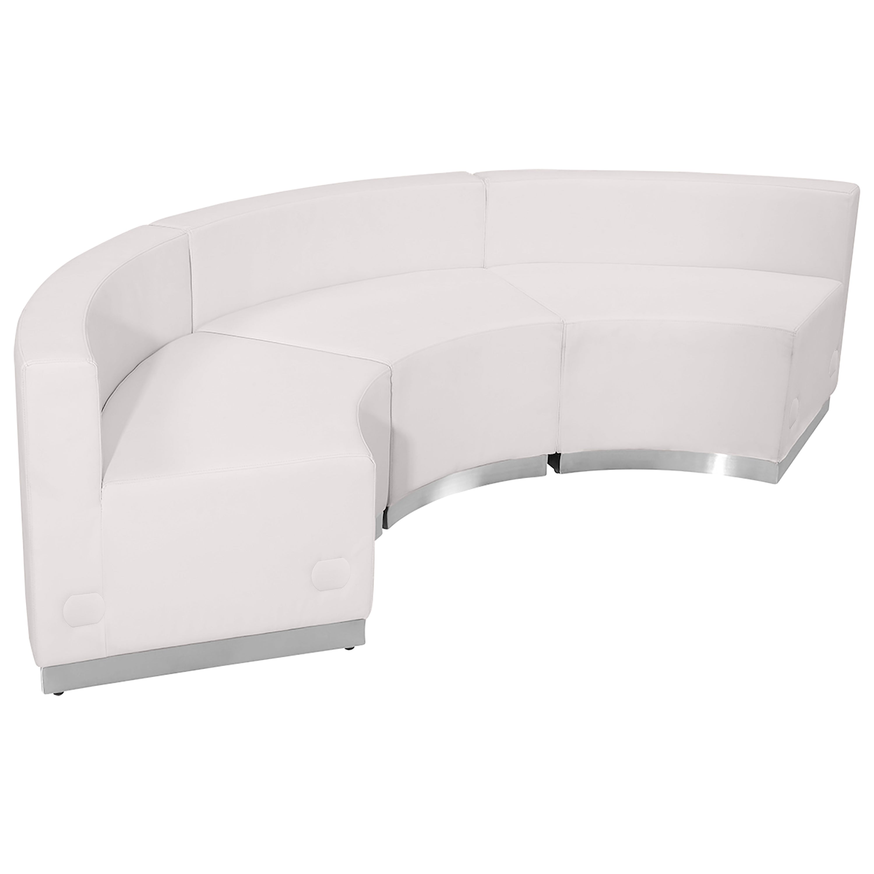 HERCULES Alon Series Melrose White LeatherSoft Reception Configuration, 3 Pieces