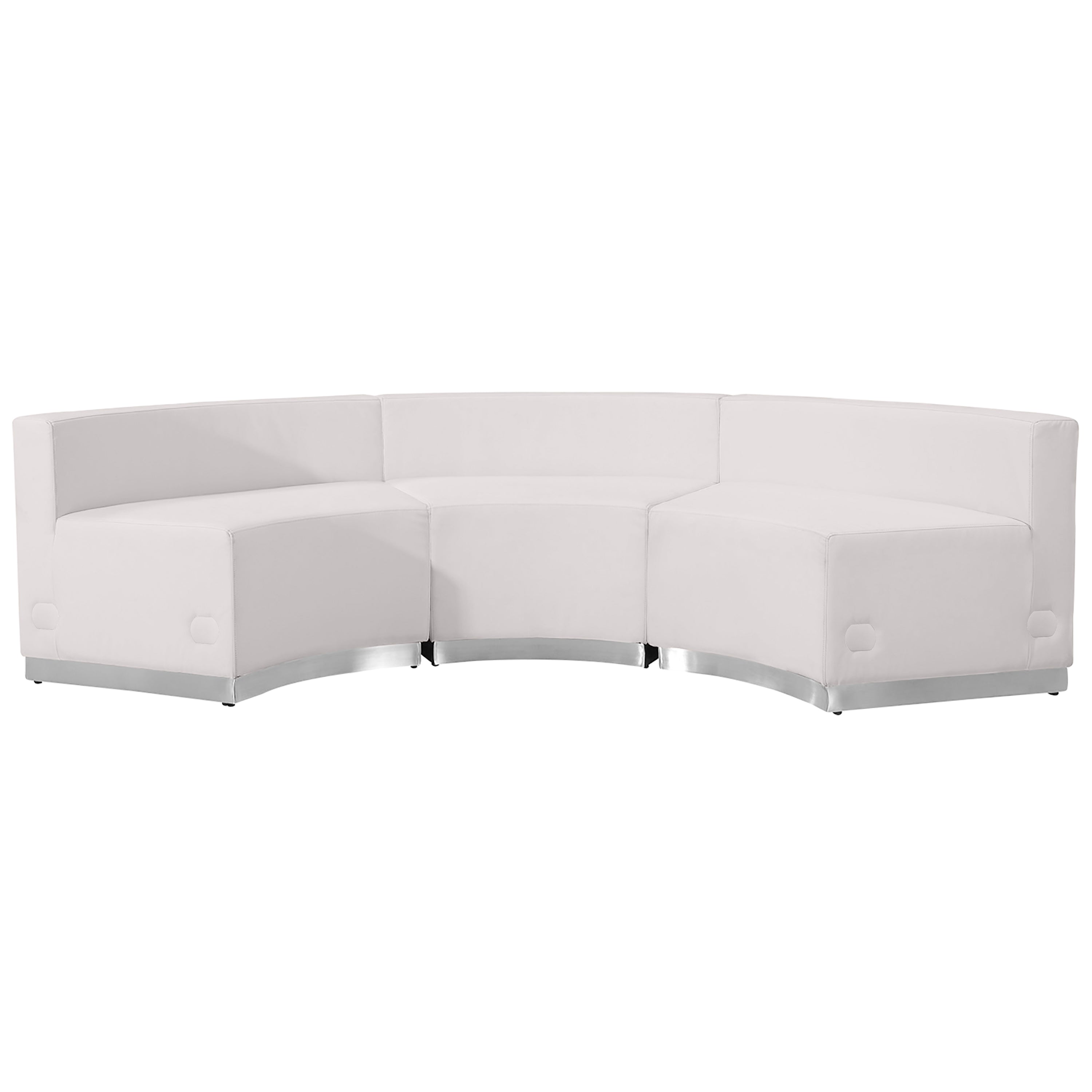 HERCULES Alon Series Melrose White LeatherSoft Reception Configuration, 3 Pieces