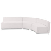 HERCULES Alon Series Melrose White LeatherSoft Reception Configuration, 3 Pieces