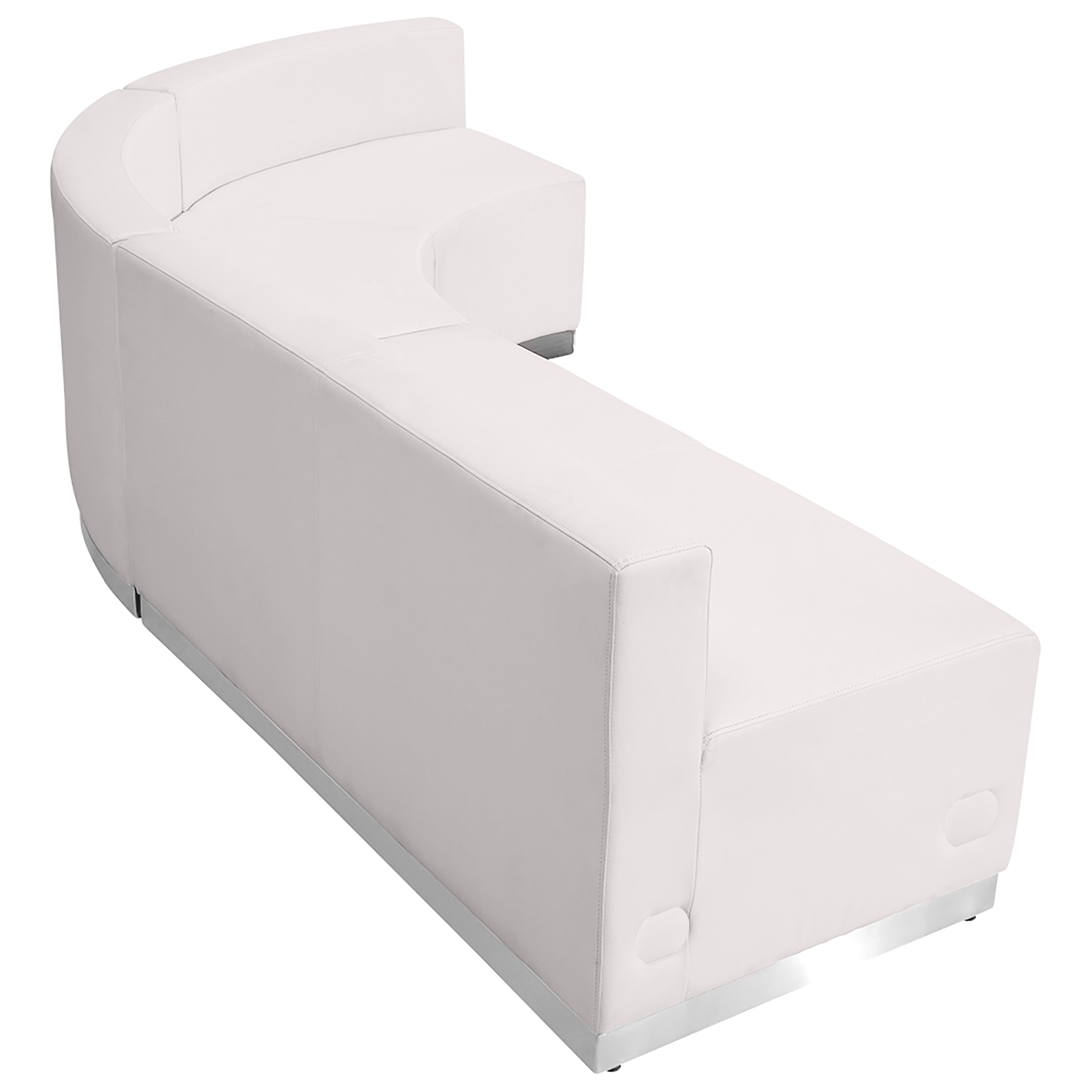 HERCULES Alon Series Melrose White LeatherSoft Reception Configuration, 3 Pieces