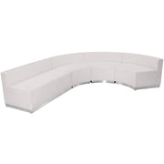 HERCULES Alon Series Melrose White LeatherSoft Reception Configuration, 4 Pieces