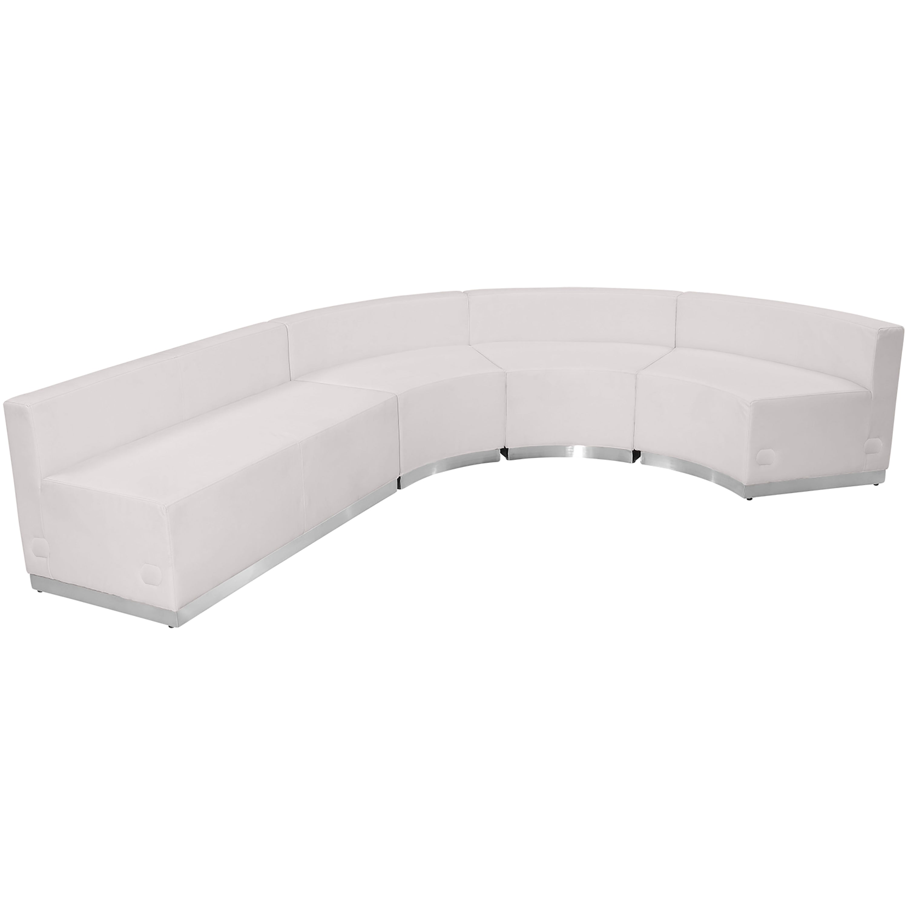 HERCULES Alon Series Melrose White LeatherSoft Reception Configuration, 4 Pieces