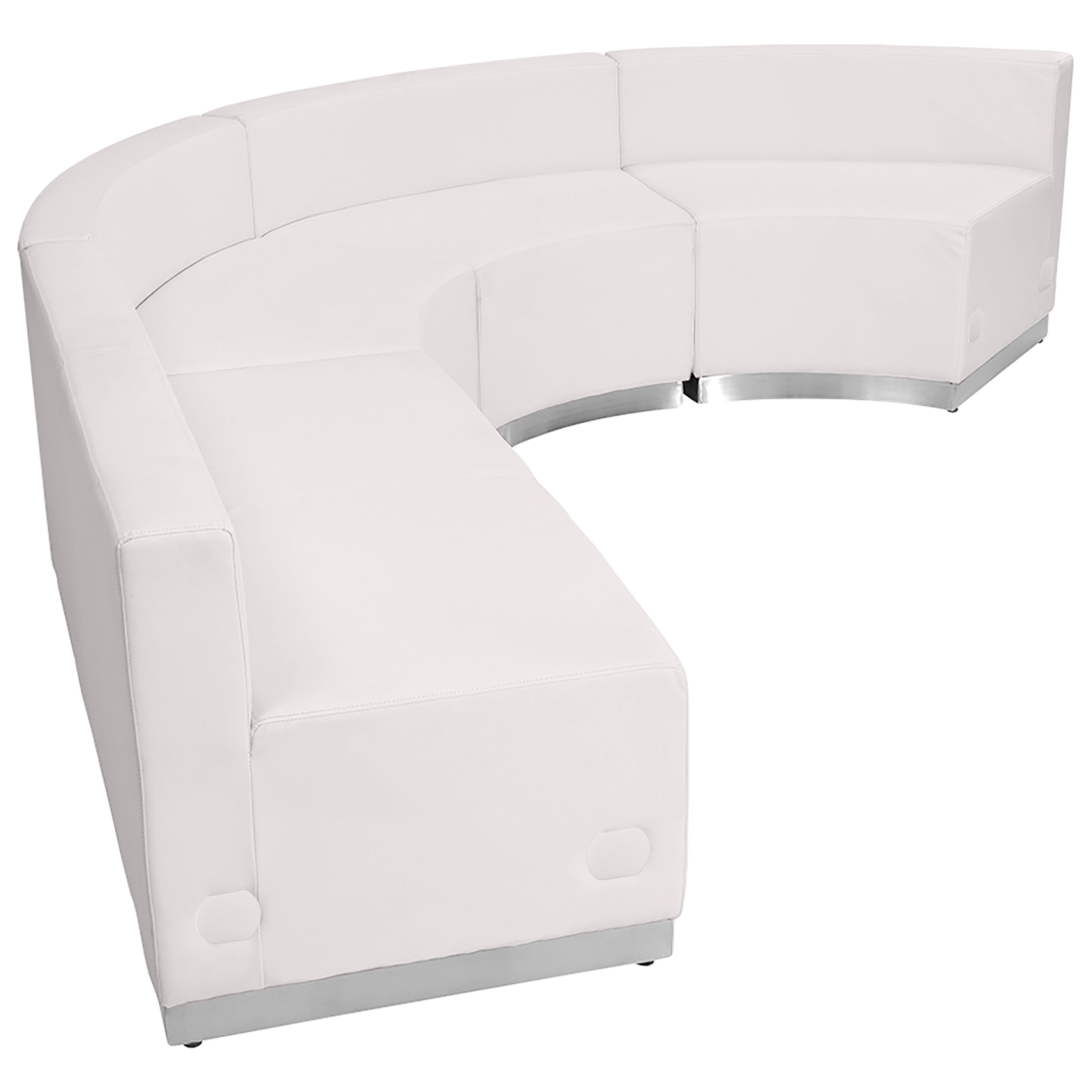 HERCULES Alon Series Melrose White LeatherSoft Reception Configuration, 4 Pieces