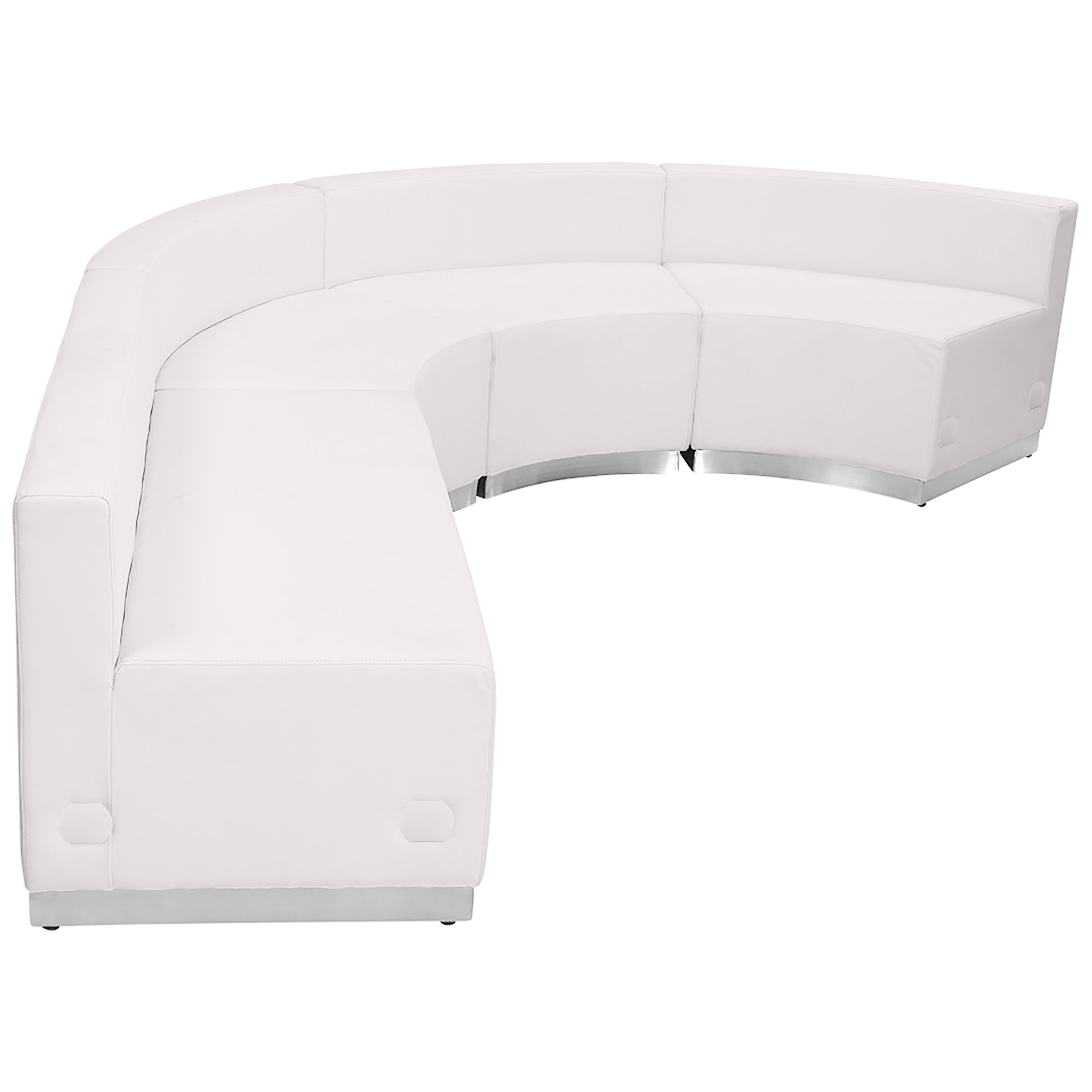 HERCULES Alon Series Melrose White LeatherSoft Reception Configuration, 4 Pieces