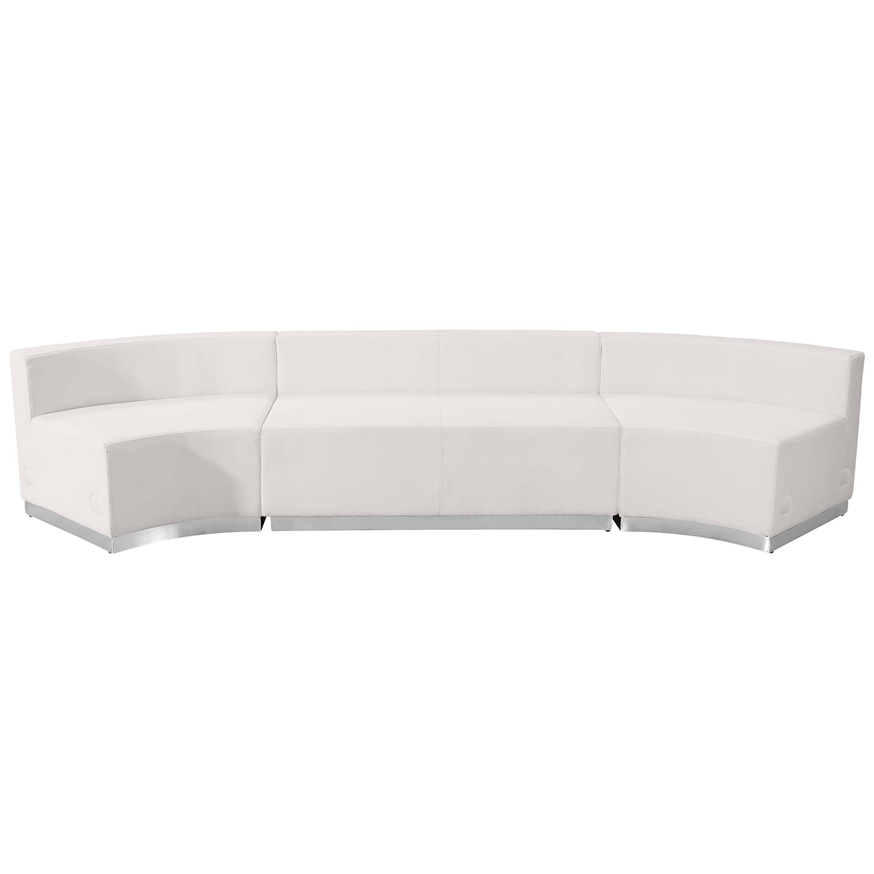 HERCULES Alon Series Melrose White LeatherSoft Reception Configuration, 3 Pieces