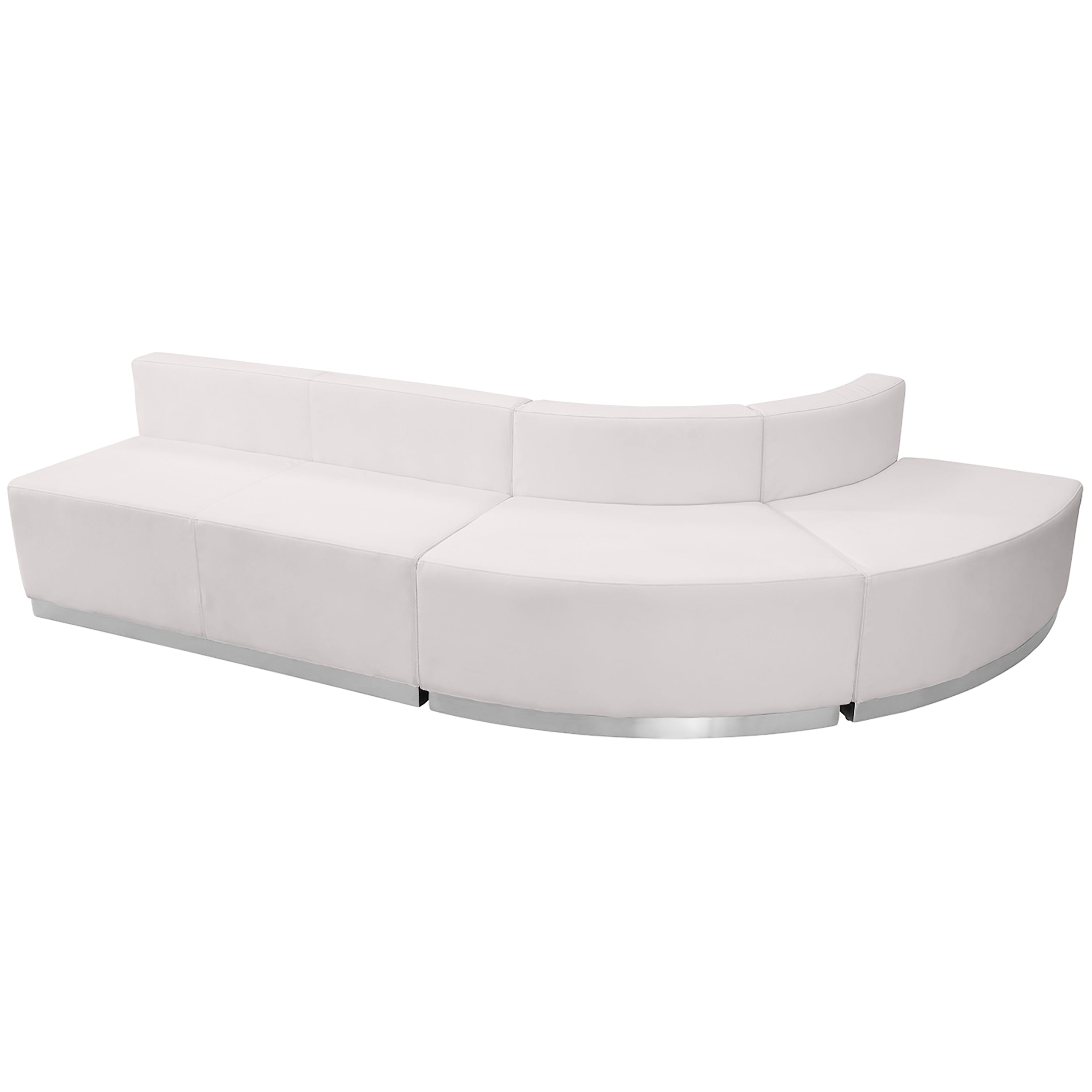 HERCULES Alon Series Melrose White LeatherSoft Reception Configuration, 3 Pieces