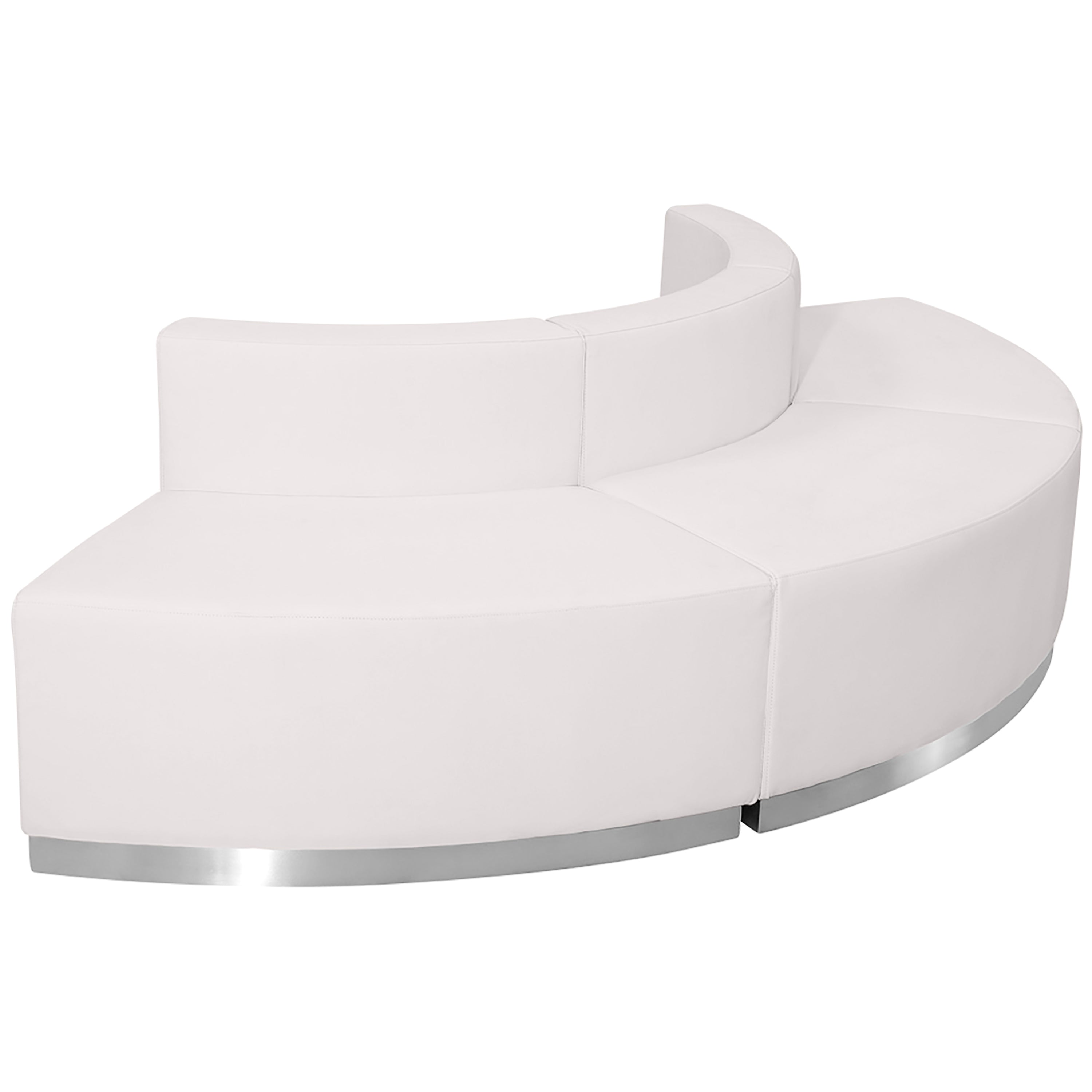 HERCULES Alon Series Melrose White LeatherSoft Reception Configuration, 3 Pieces