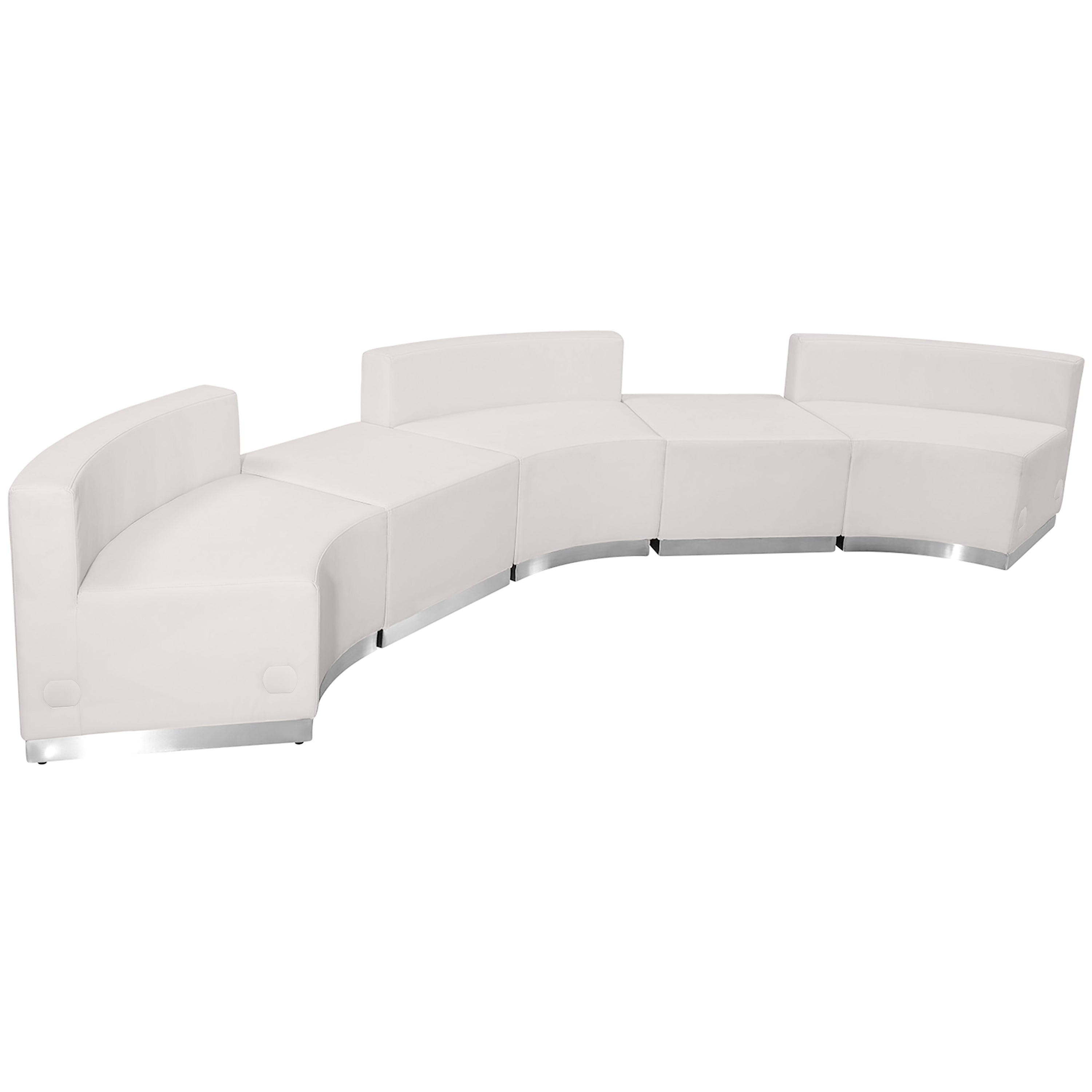 HERCULES Alon Series Melrose White LeatherSoft Reception Configuration, 5 Pieces