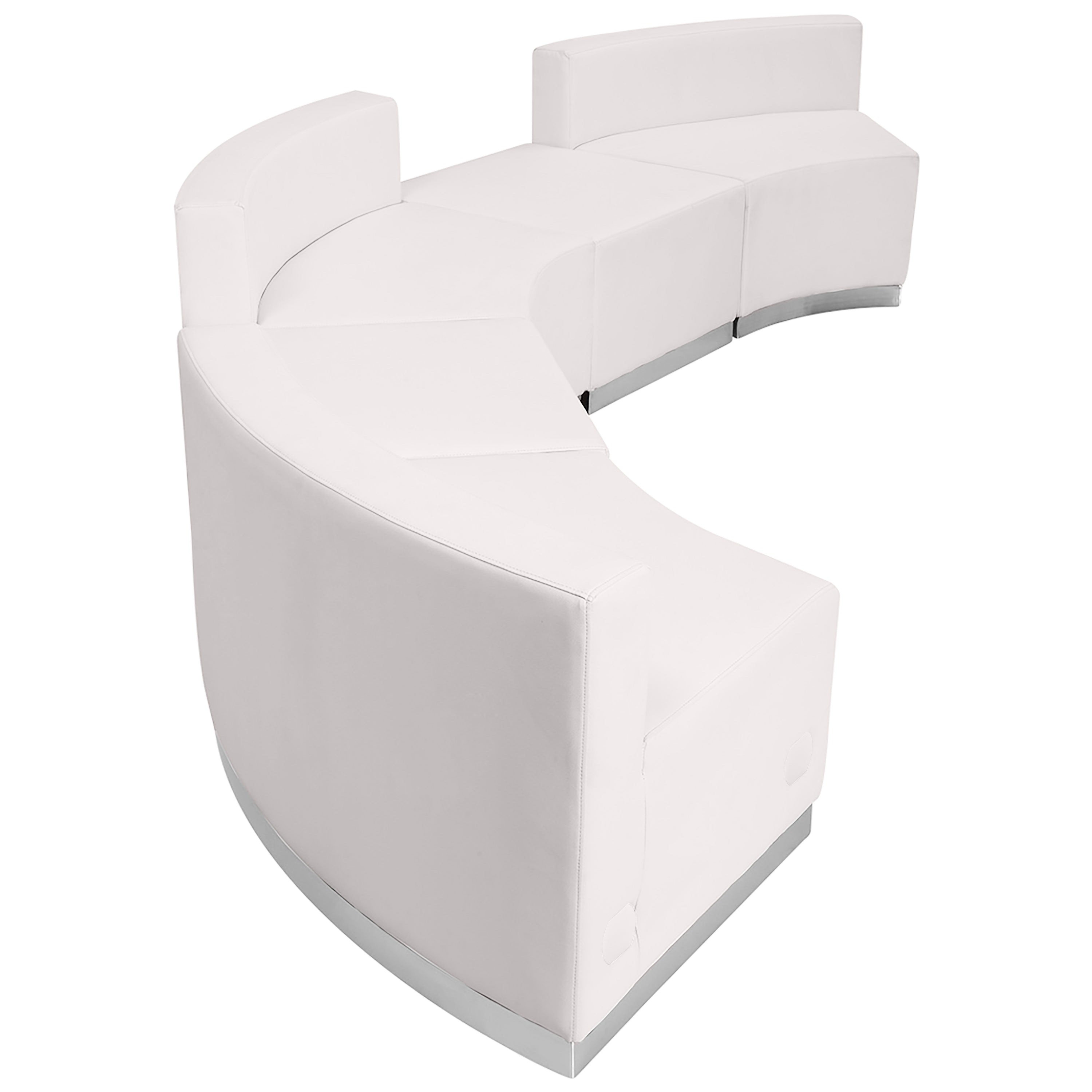 HERCULES Alon Series Melrose White LeatherSoft Reception Configuration, 5 Pieces