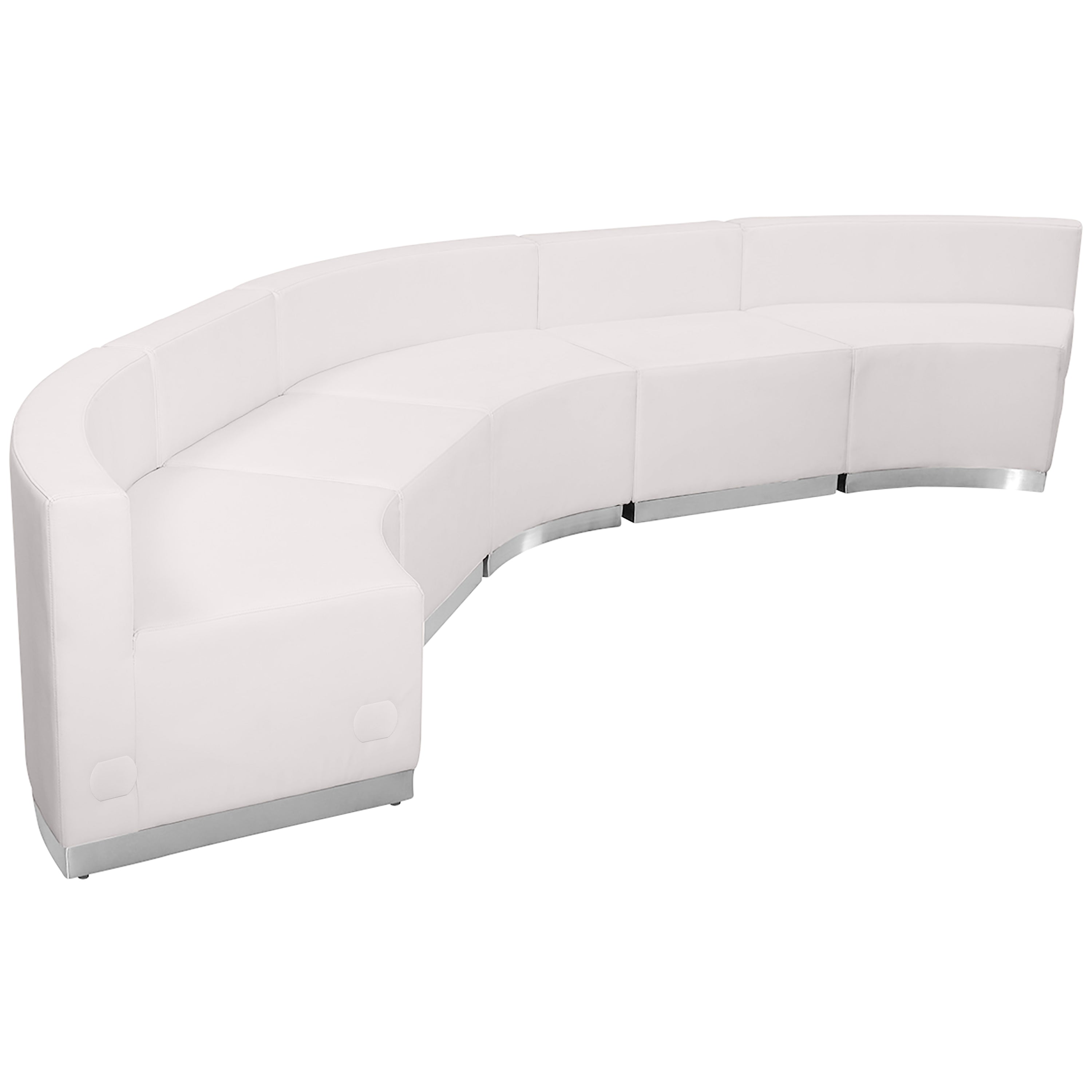 HERCULES Alon Series Melrose White LeatherSoft Reception Configuration, 5 Pieces