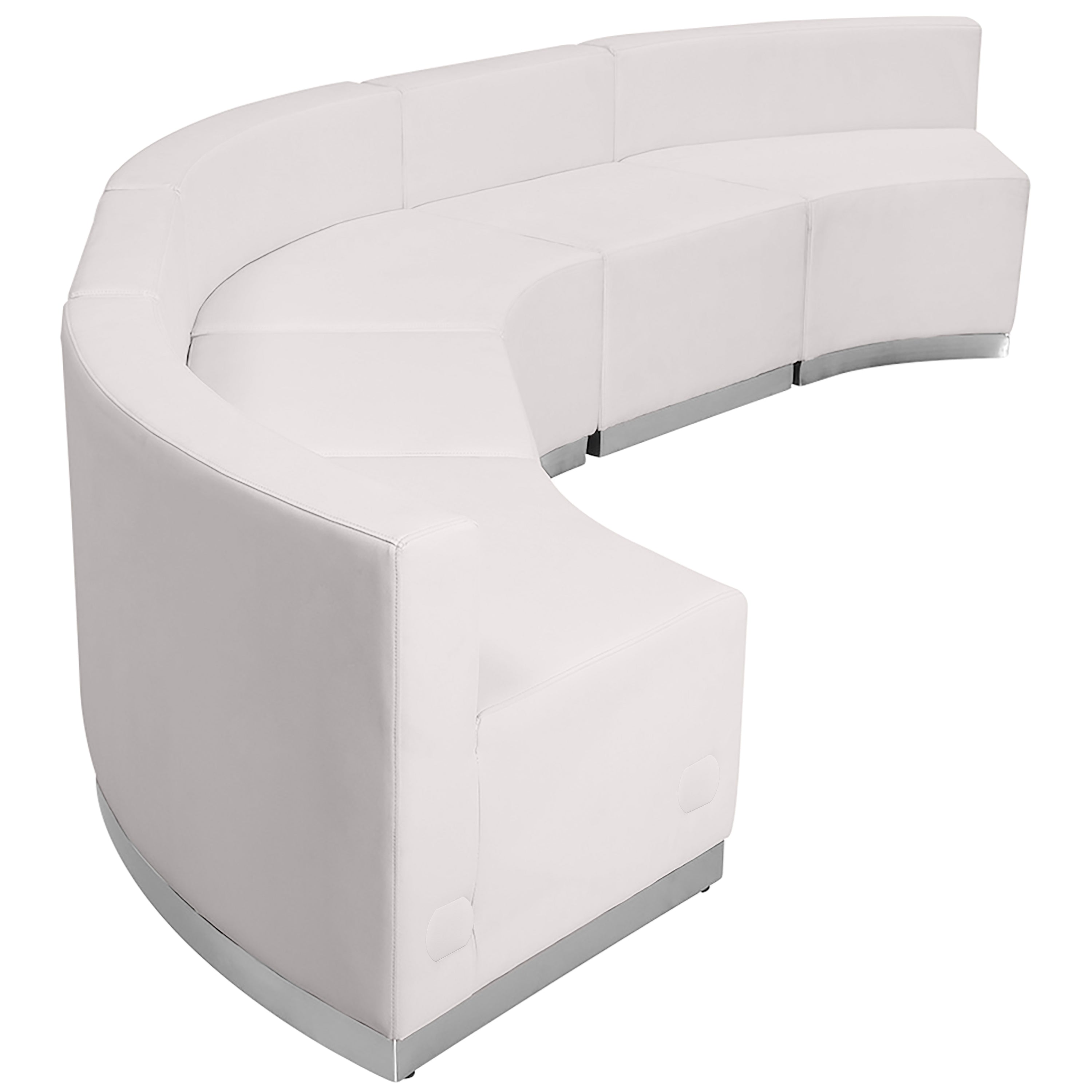 HERCULES Alon Series Melrose White LeatherSoft Reception Configuration, 5 Pieces