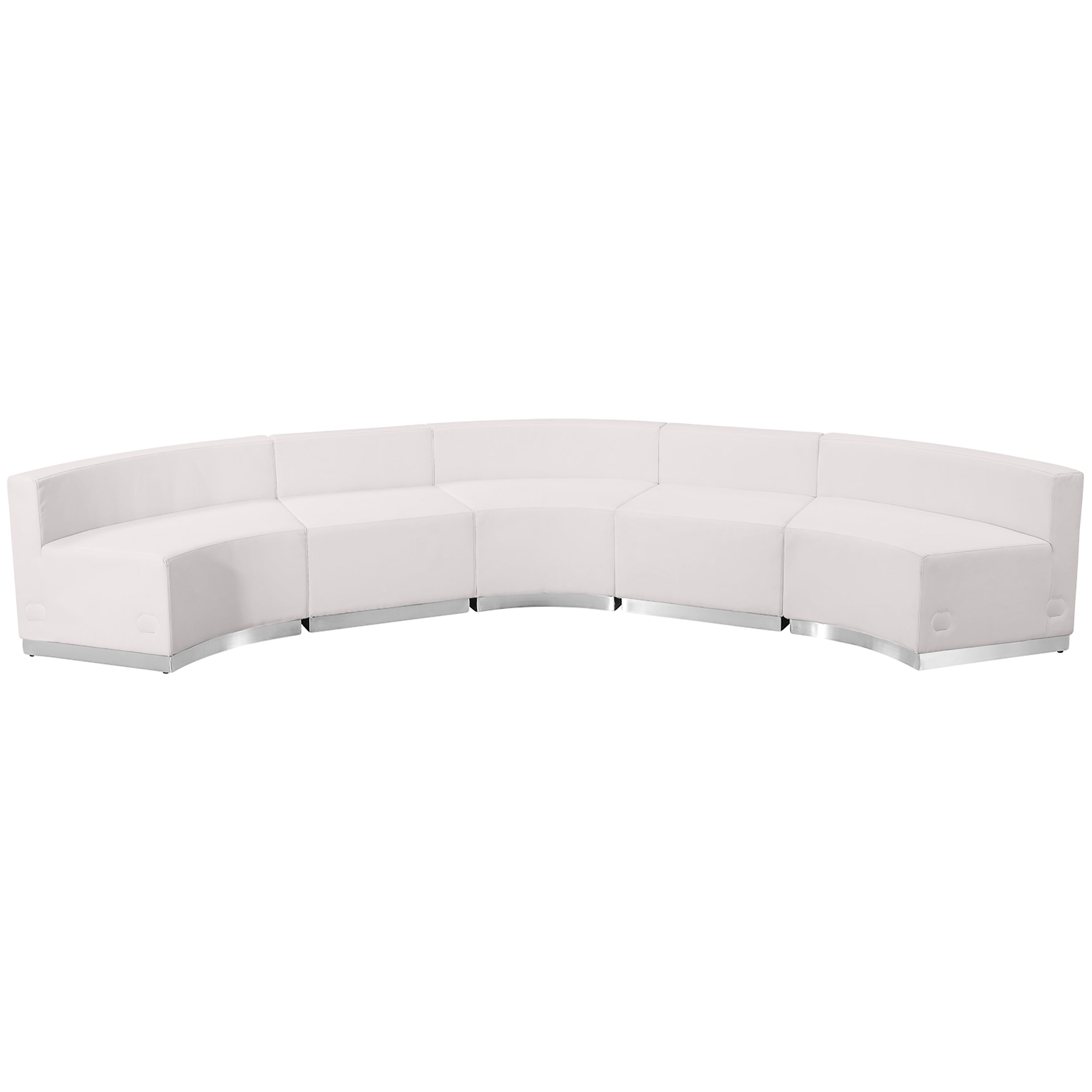 HERCULES Alon Series Melrose White LeatherSoft Reception Configuration, 5 Pieces