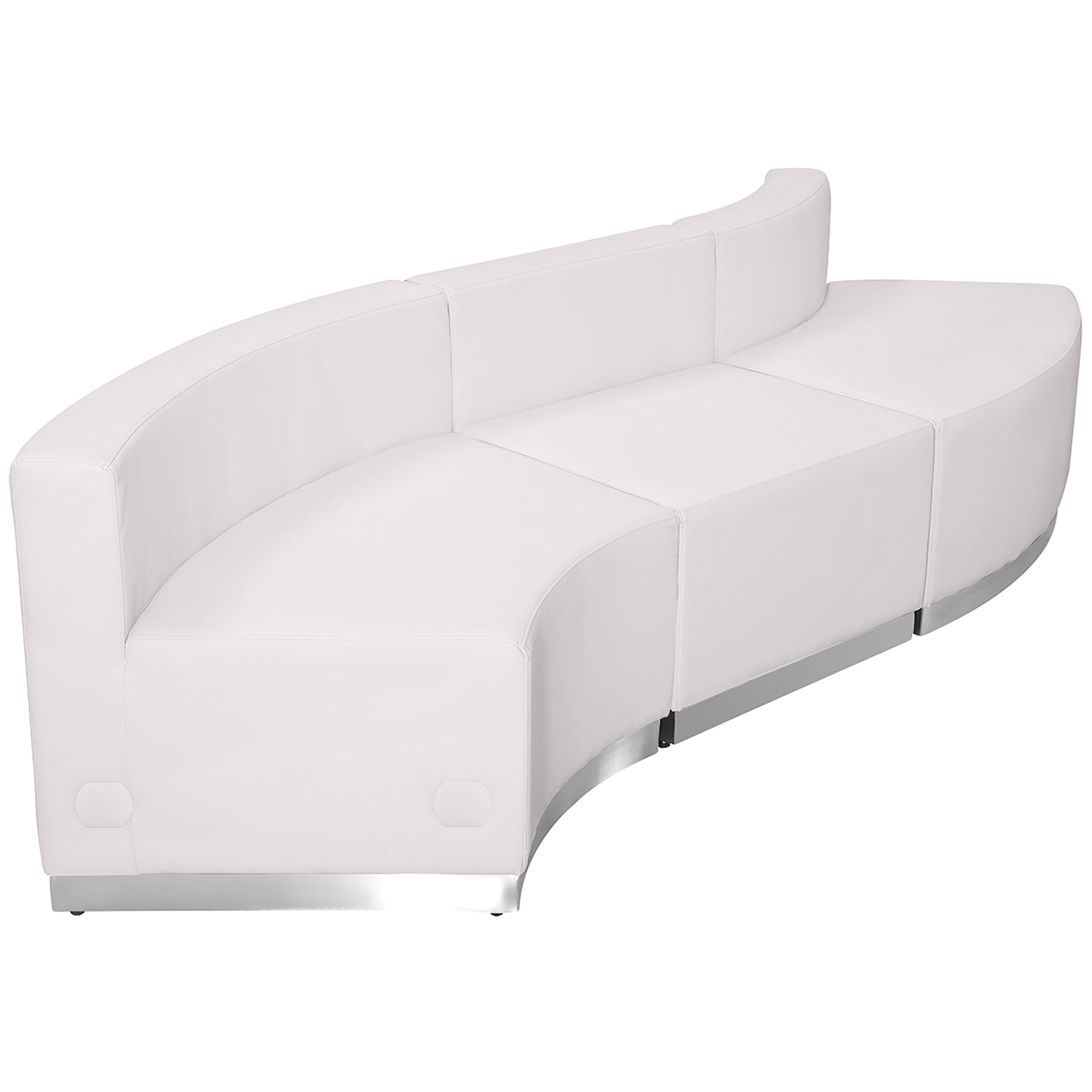HERCULES Alon Series Melrose White LeatherSoft Reception Configuration, 3 Pieces