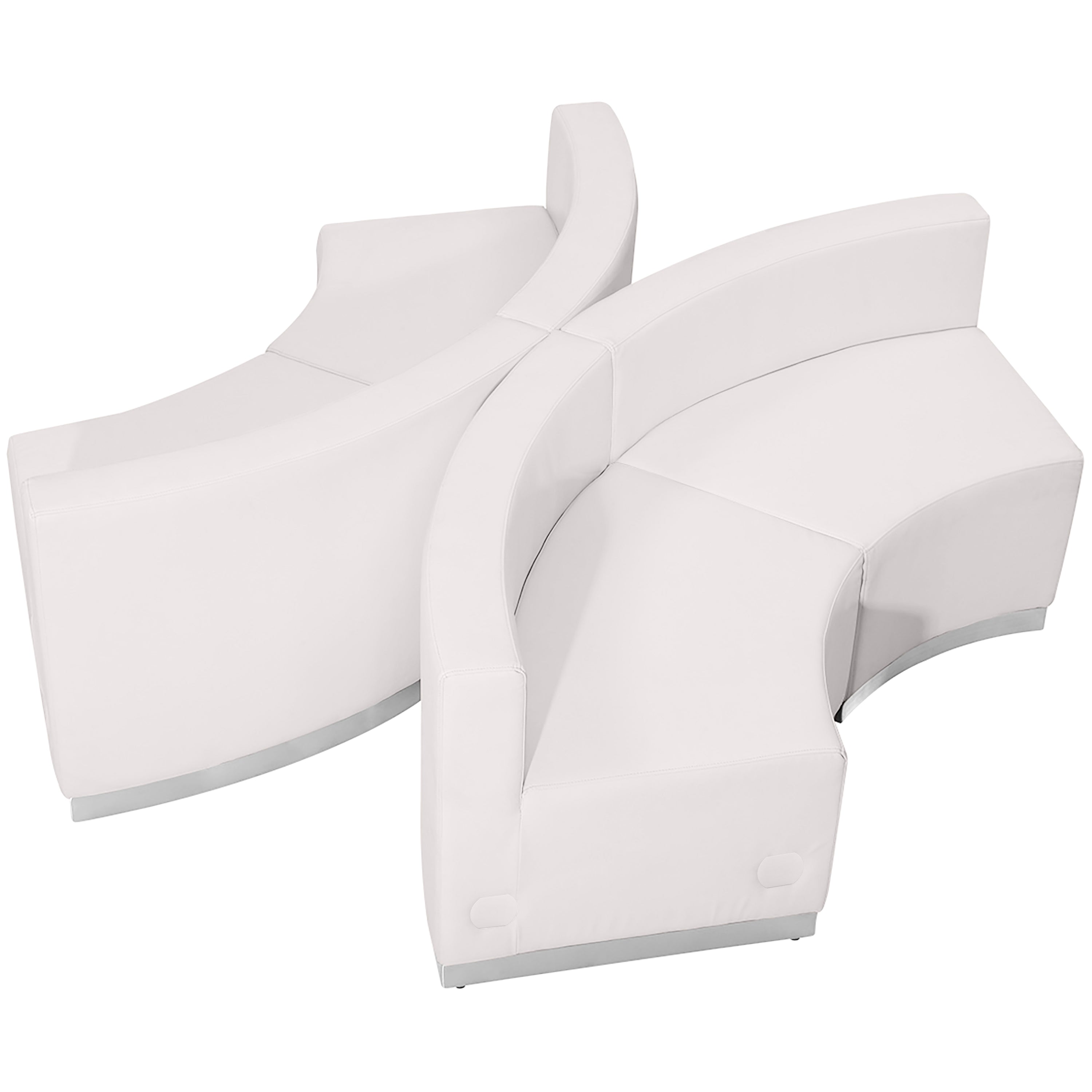HERCULES Alon Series Melrose White LeatherSoft Reception Configuration, 4 Pieces