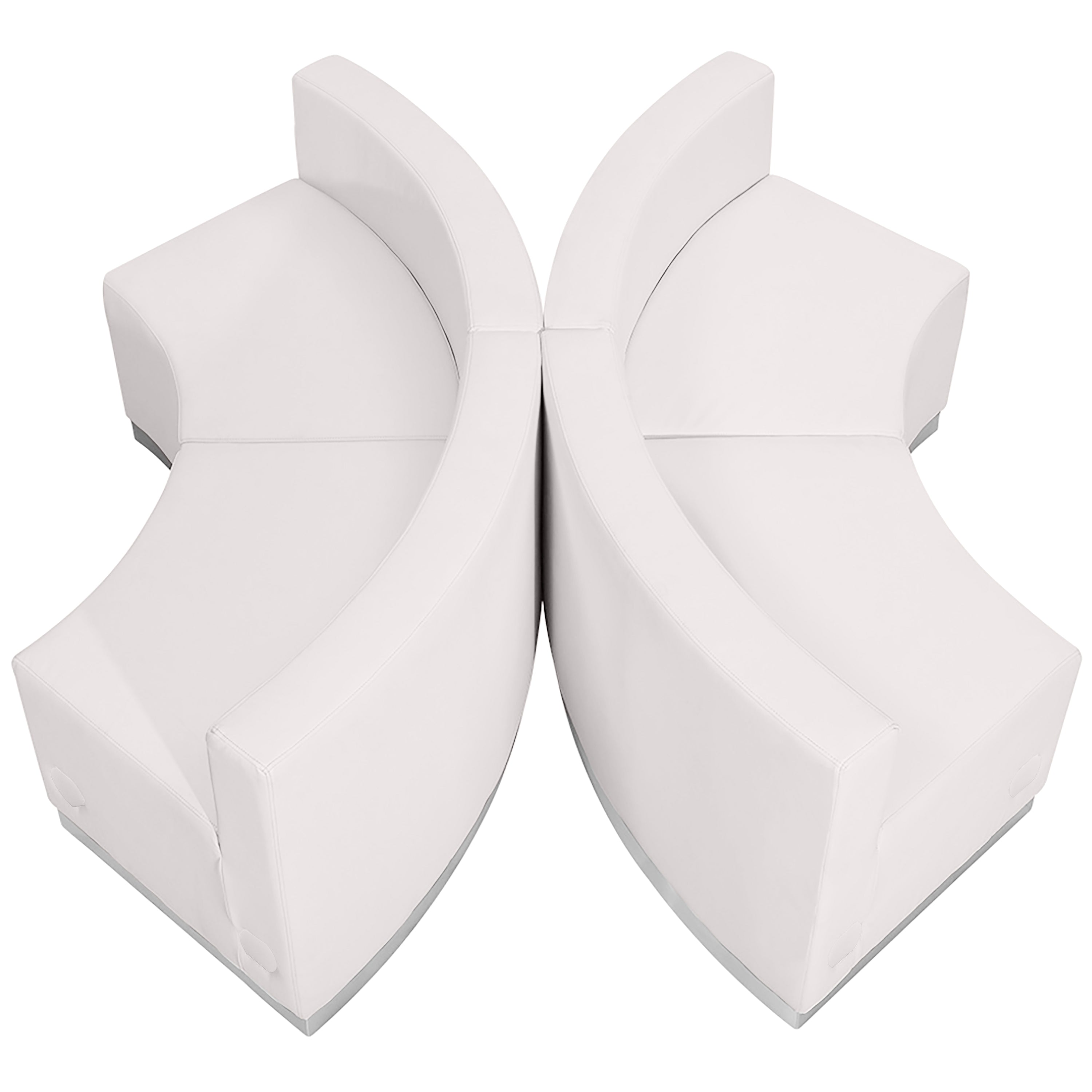 HERCULES Alon Series Melrose White LeatherSoft Reception Configuration, 4 Pieces