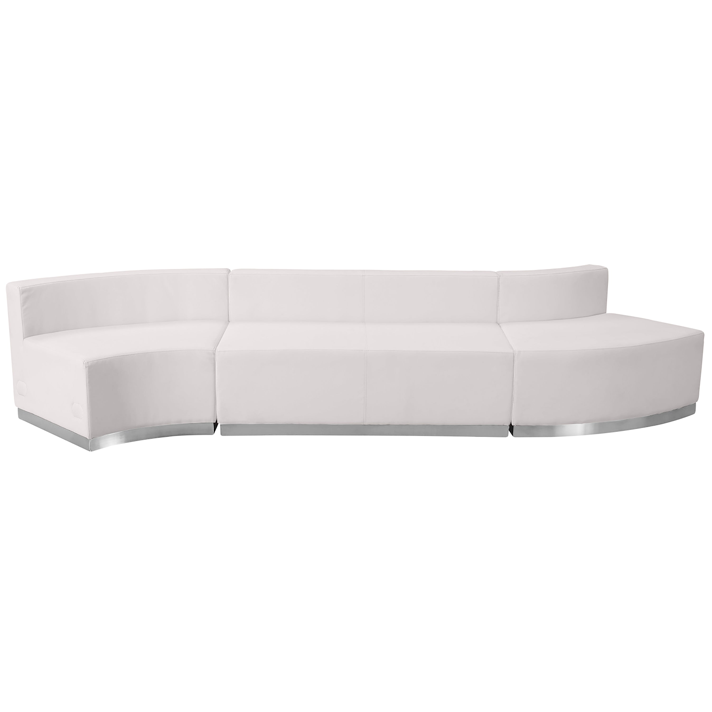 HERCULES Alon Series Melrose White LeatherSoft Reception Configuration, 3 Pieces